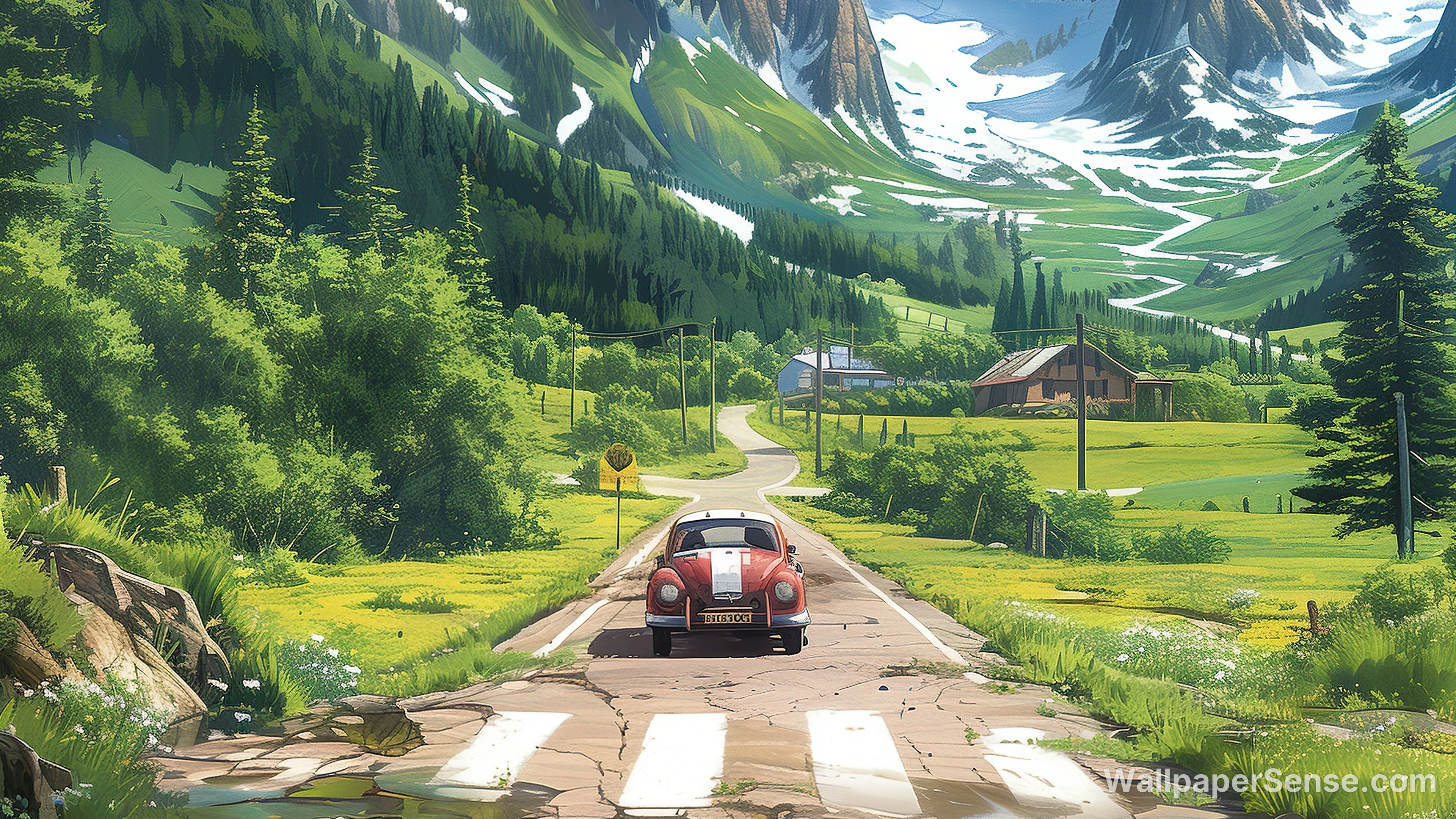 Anime Alpense Valleiweg 8K Ultra HD Desktop Wallpaper