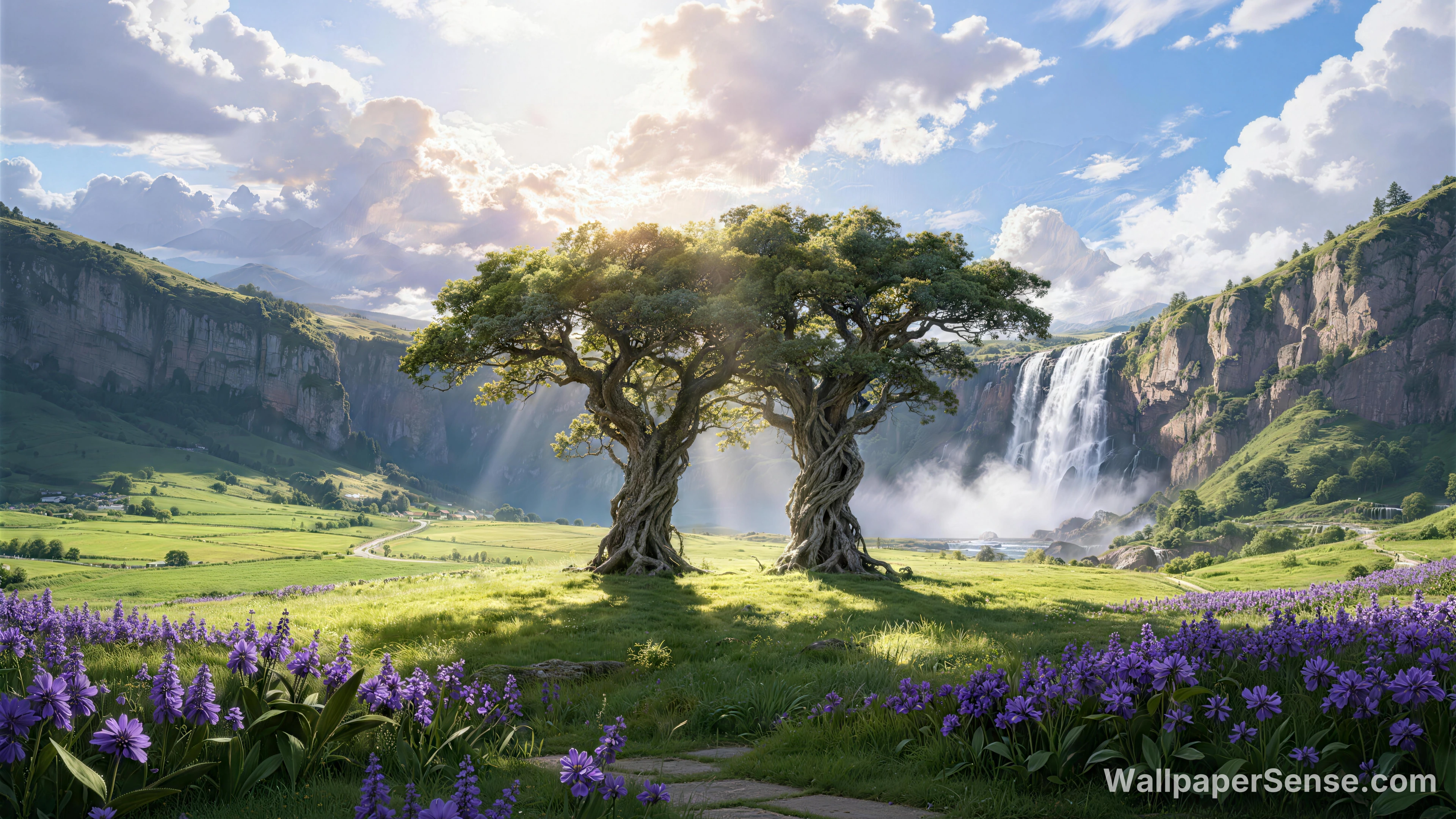 환상적인 계곡의 쌍수 8K 초고화질 데스크톱 월페이퍼 - Premium wallpaper in 8192x4608 resolution