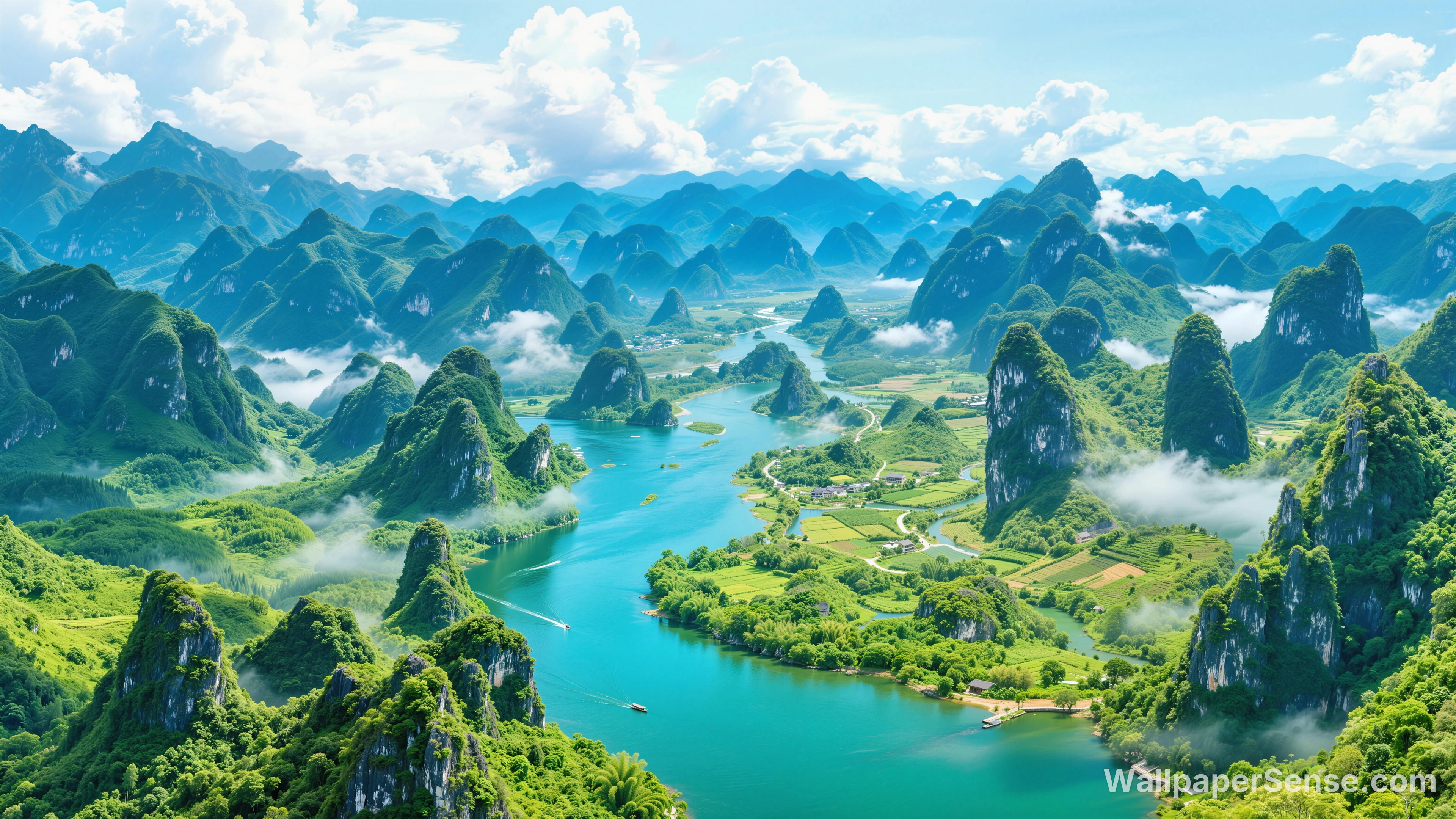 Chinese-style landscape canyon 8K ultra HD desktop wallpaper
