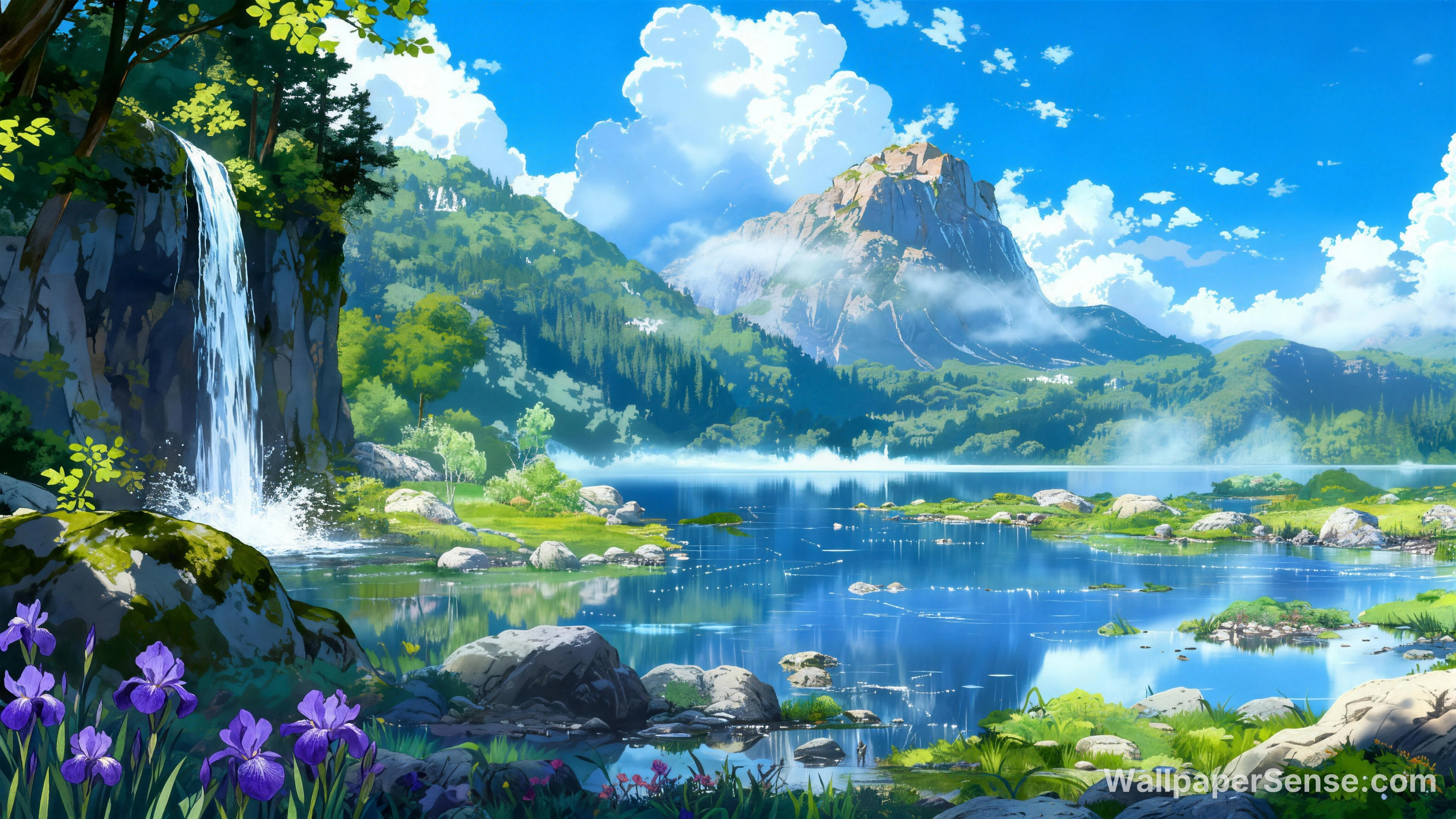 Japonská anime krajina 8K pozadí pro plochu