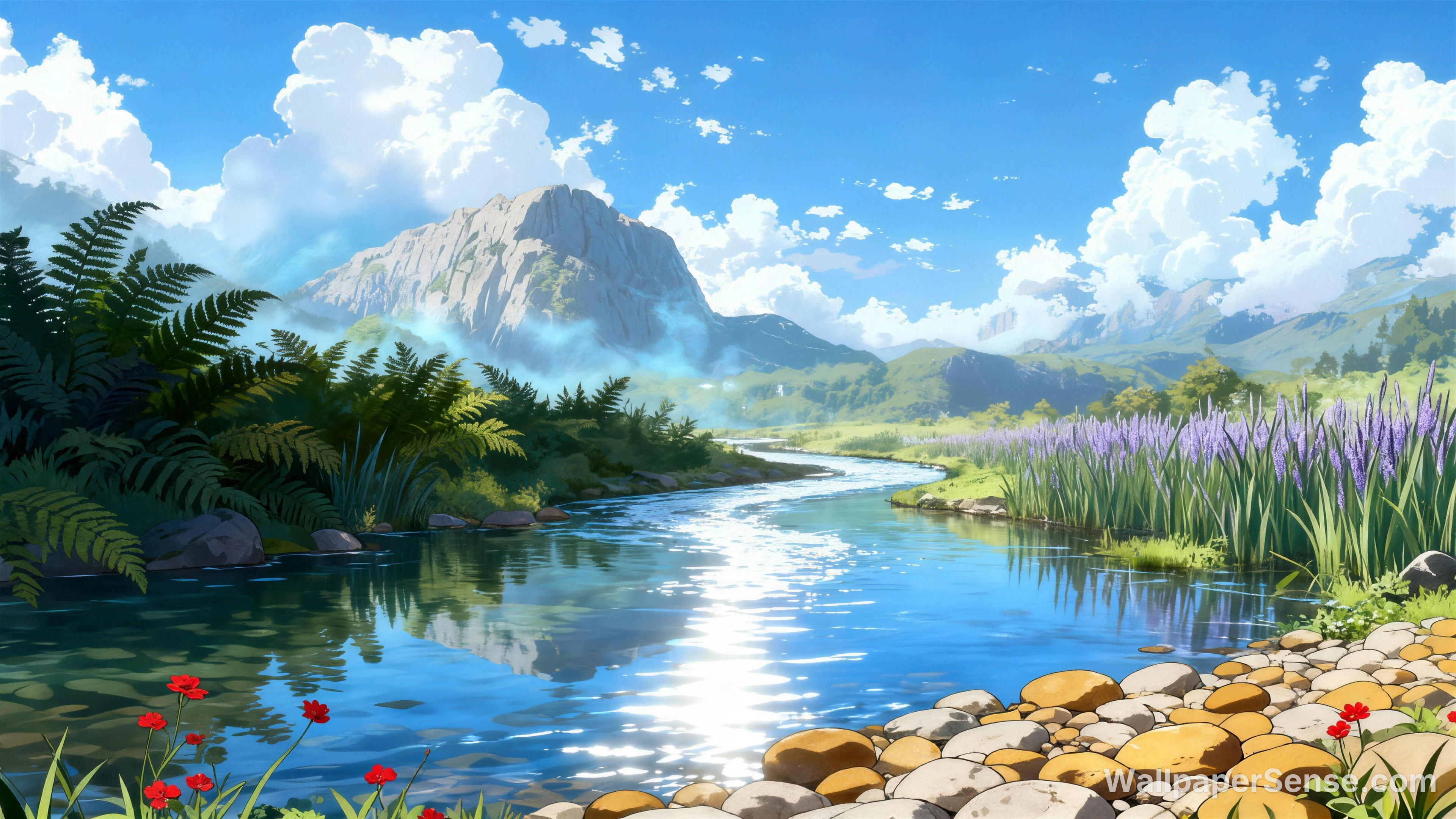Japonská anime říčka 8K Ultra HD tapeta
