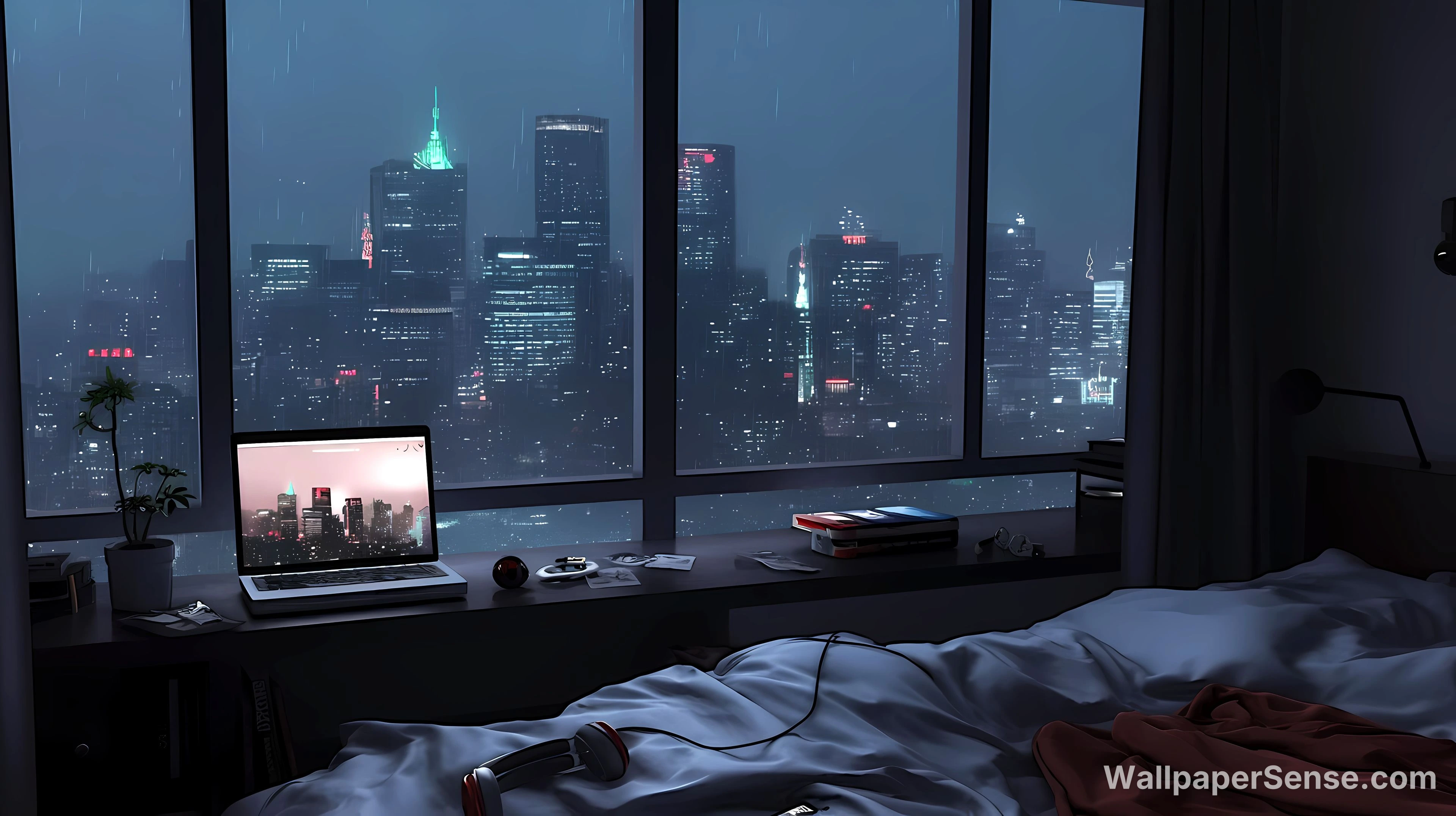 Pemandangan Bandar Malam 4K Wallpaper Desktop - Free wallpaper in 5824x3264 resolution