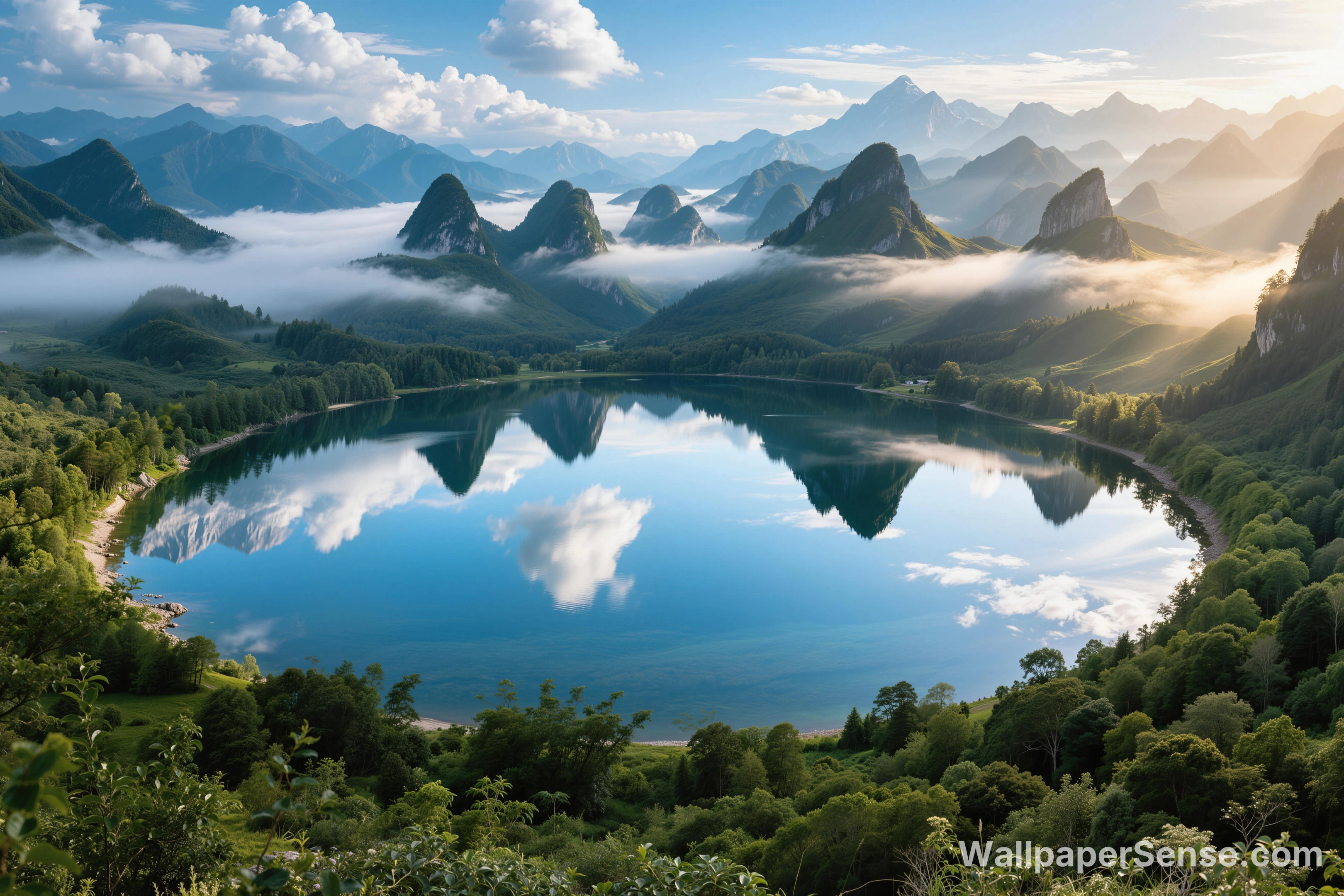 Alpine Lake 8K Ultra HD Desktop Wallpaper