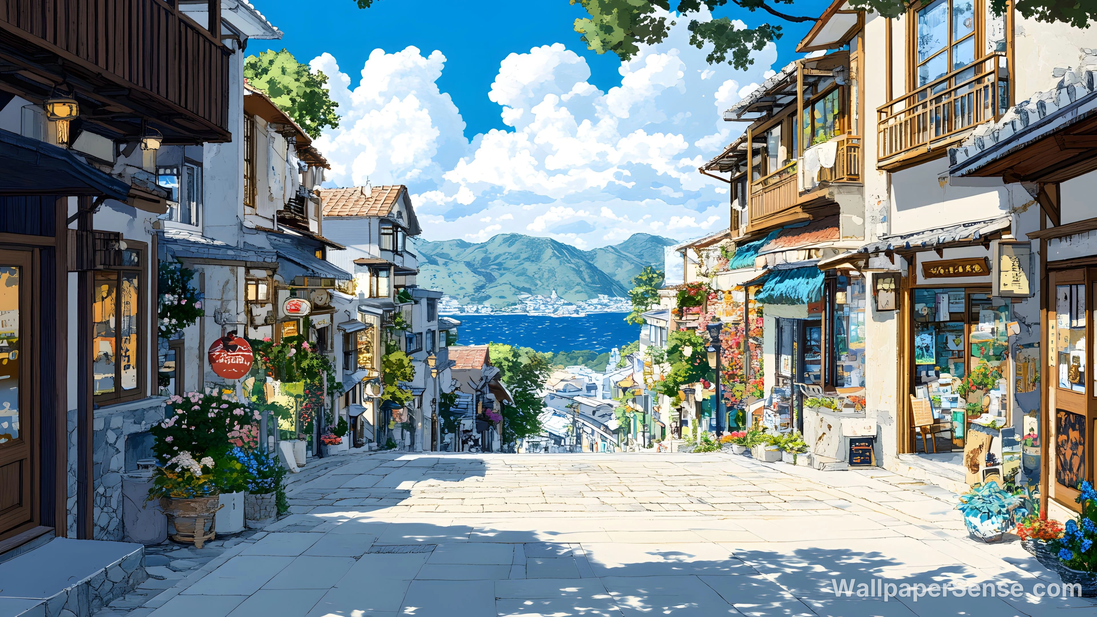 Japonské pobřežní město 8K Ultra HD stěnka