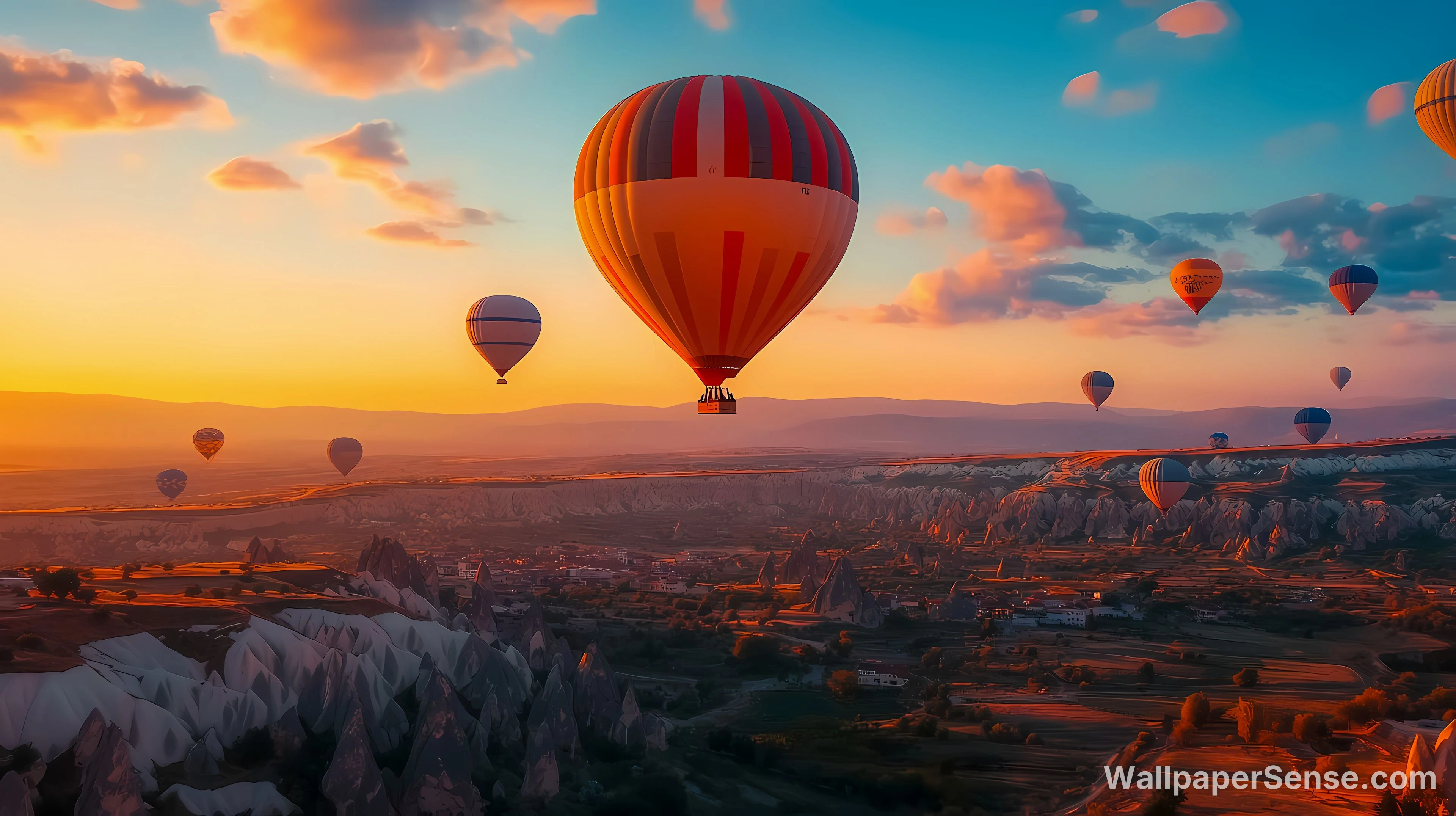 Kapadokské balóny 4K 8K Ultra HD sbírka pozadí - Cappadocia vzdušné balóny 4K stolní pozadí