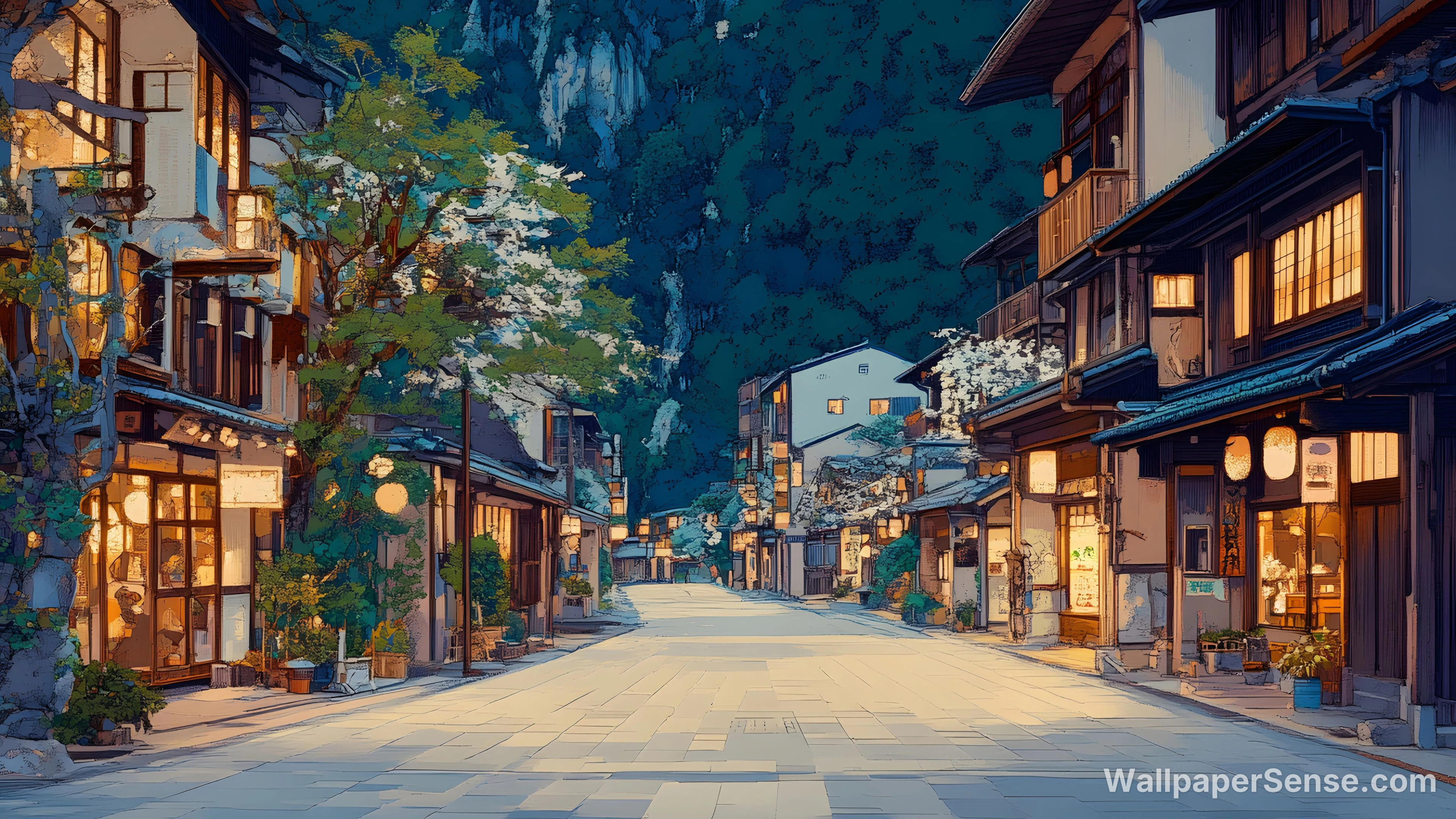 Japonská tradiční ulice 8K Ultra HD stěnový obrázek