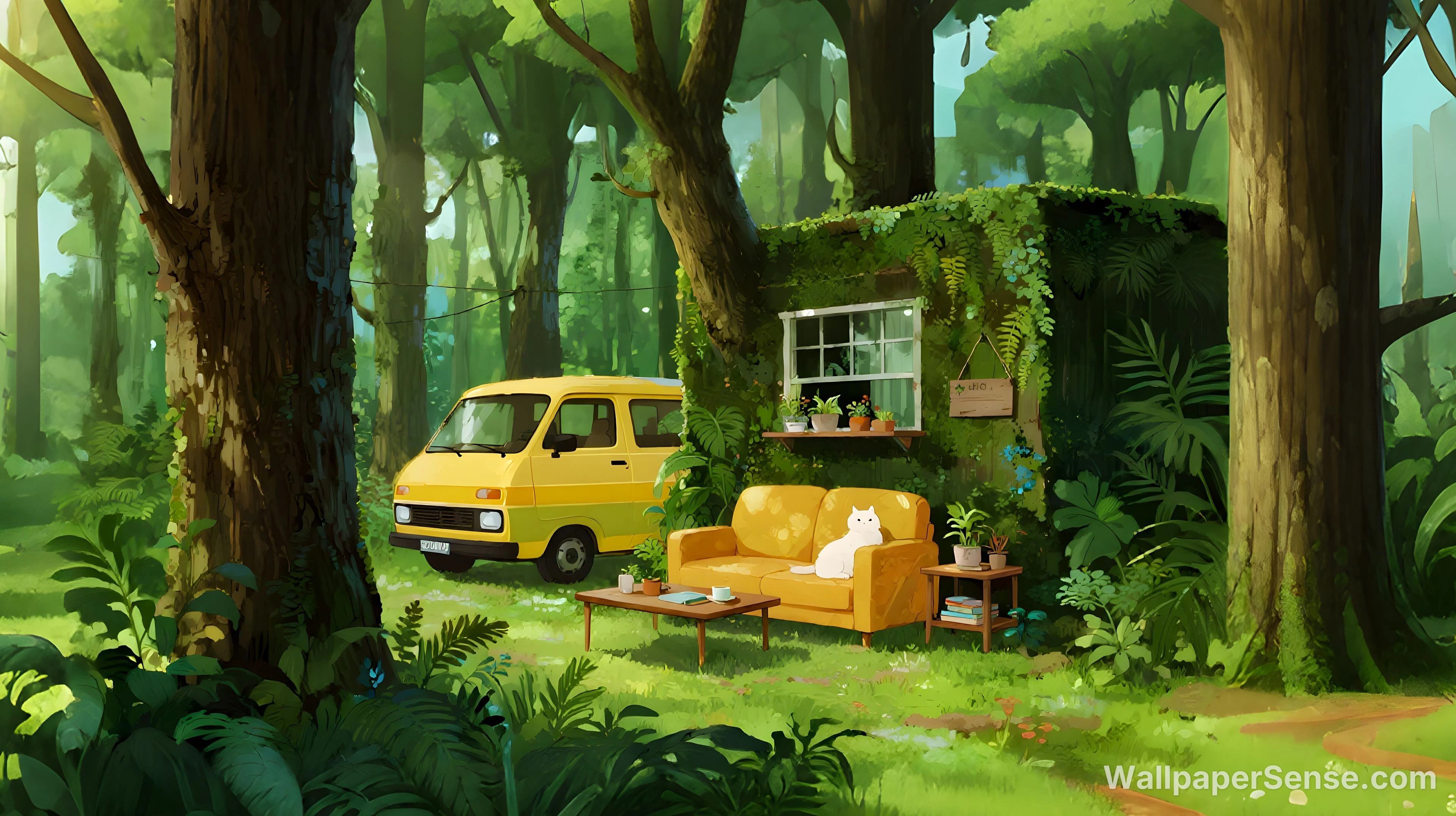 日式森林小屋 4K 桌面壁纸