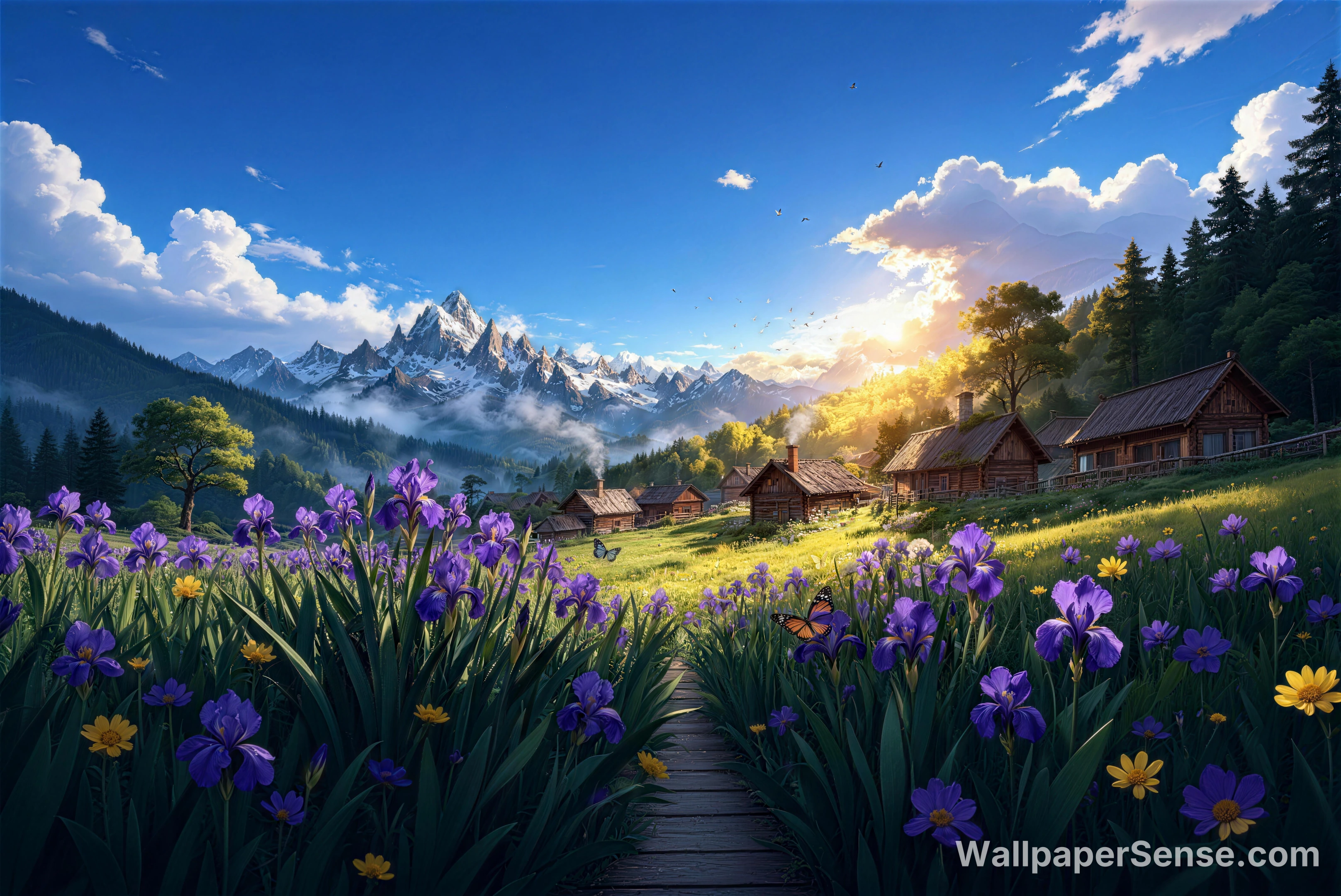 Mountain Cottage田园 Landscape 8K Desktop Wallpaper