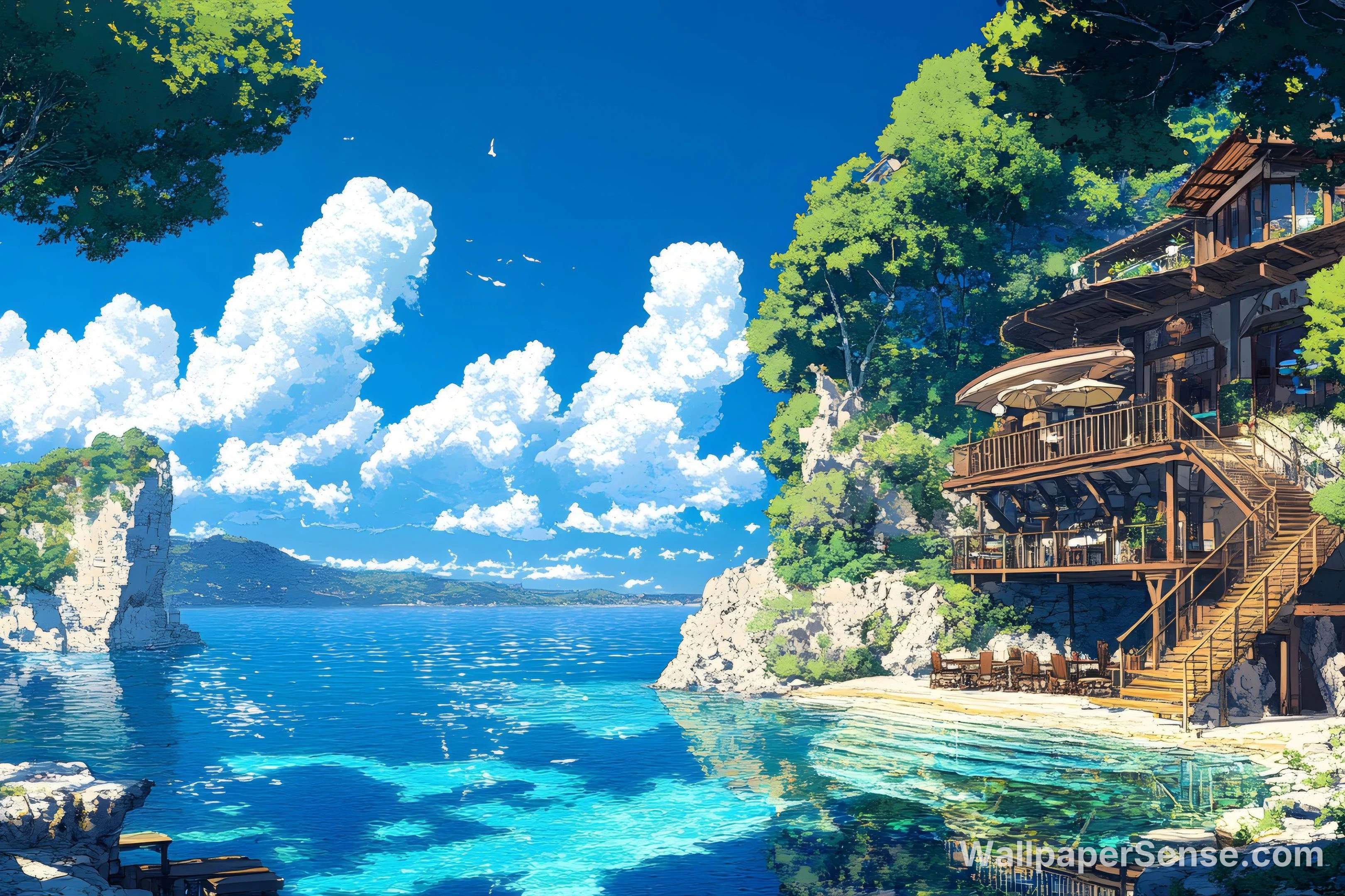 Cabaña de troncos japonesa junto al lago, fondo de pantalla 8K Ultra HD - Premium wallpaper in 6726x4484 resolution