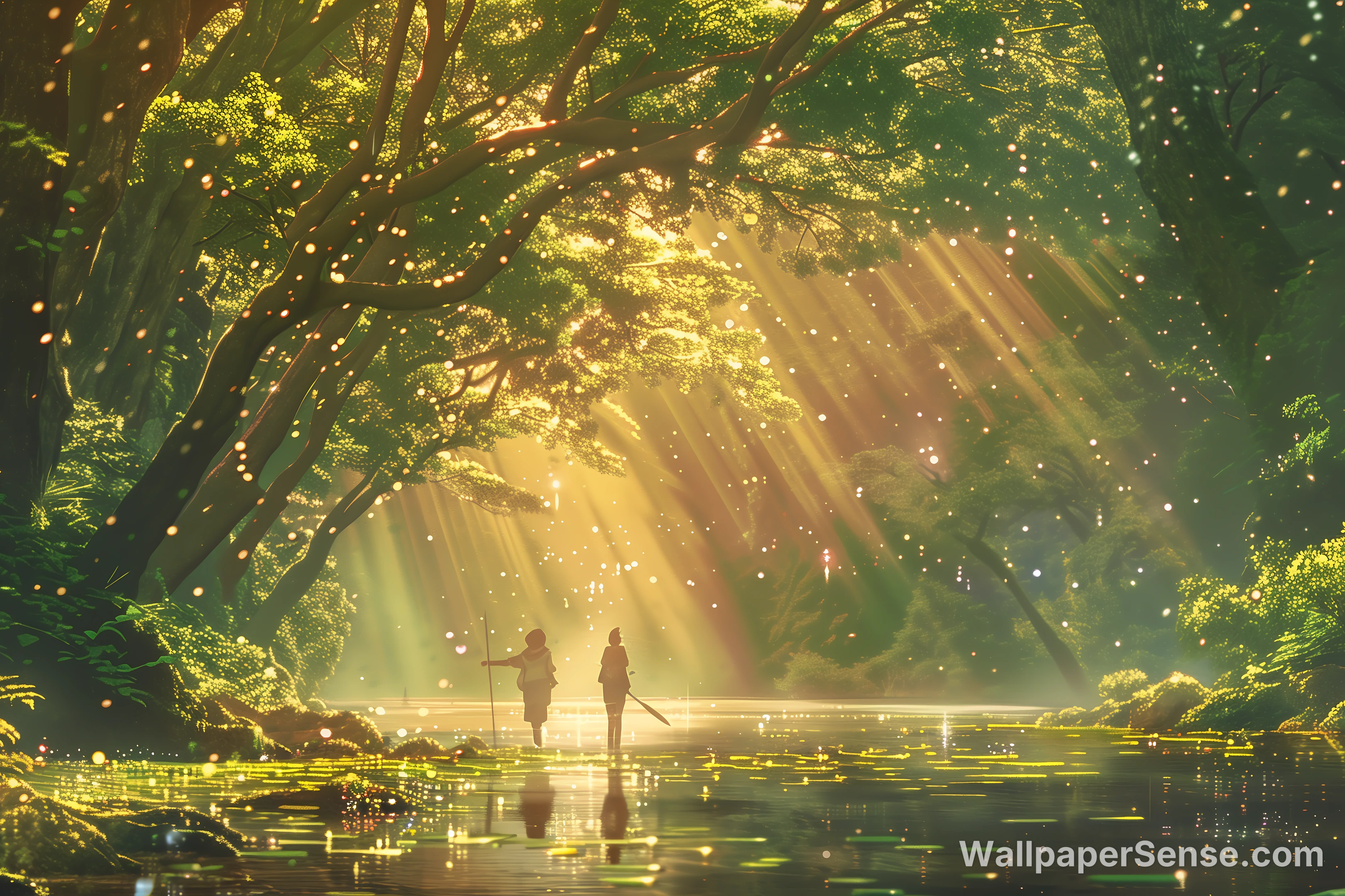 Uspokajające światło i cień lasu, tapeta do pulpitu w rozdzielczości 8K - Premium wallpaper in 7344x4896 resolution