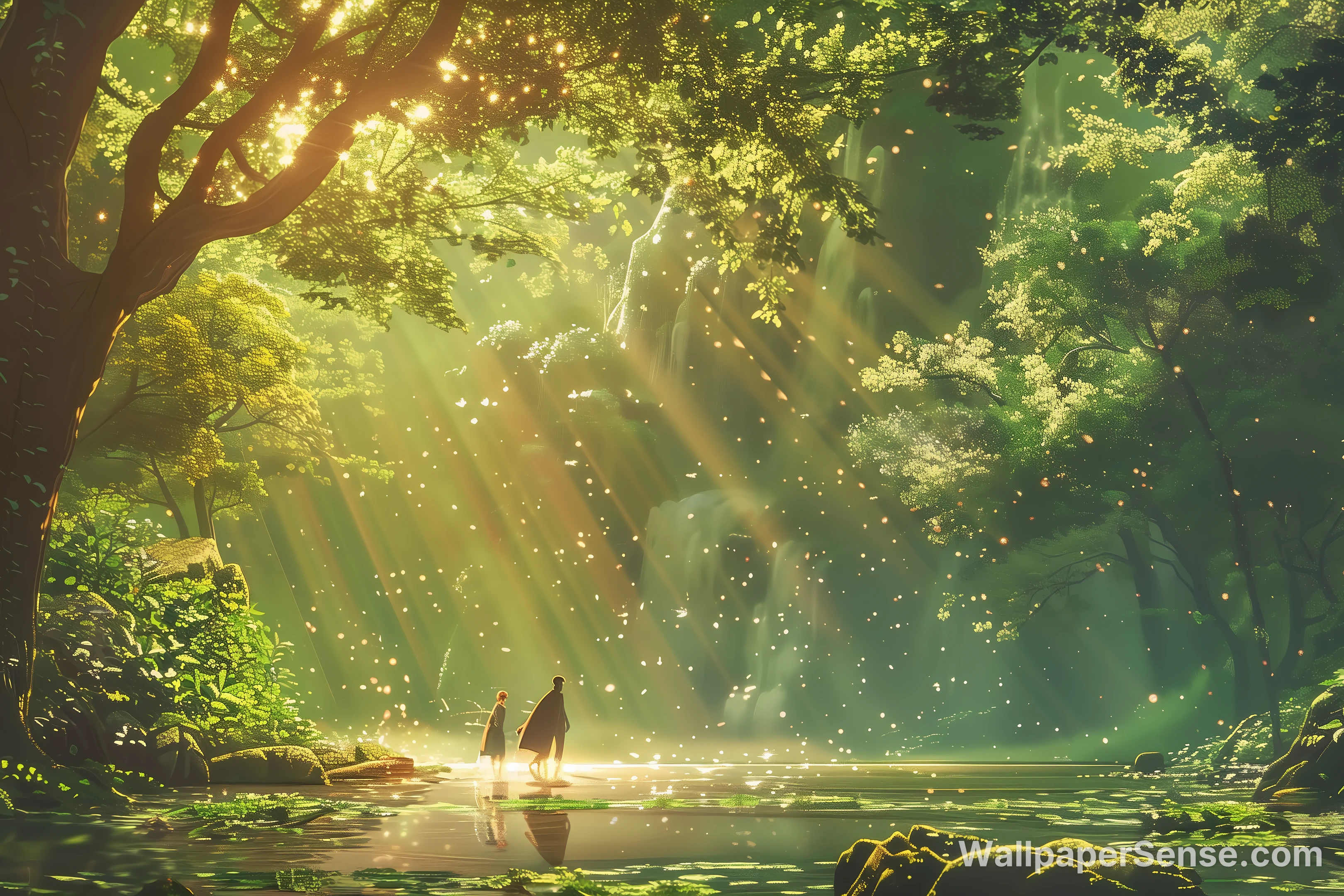 宮崎駿スタイルの森 8K デスクトップ壁紙 - Premium wallpaper in 7344x4896 resolution
