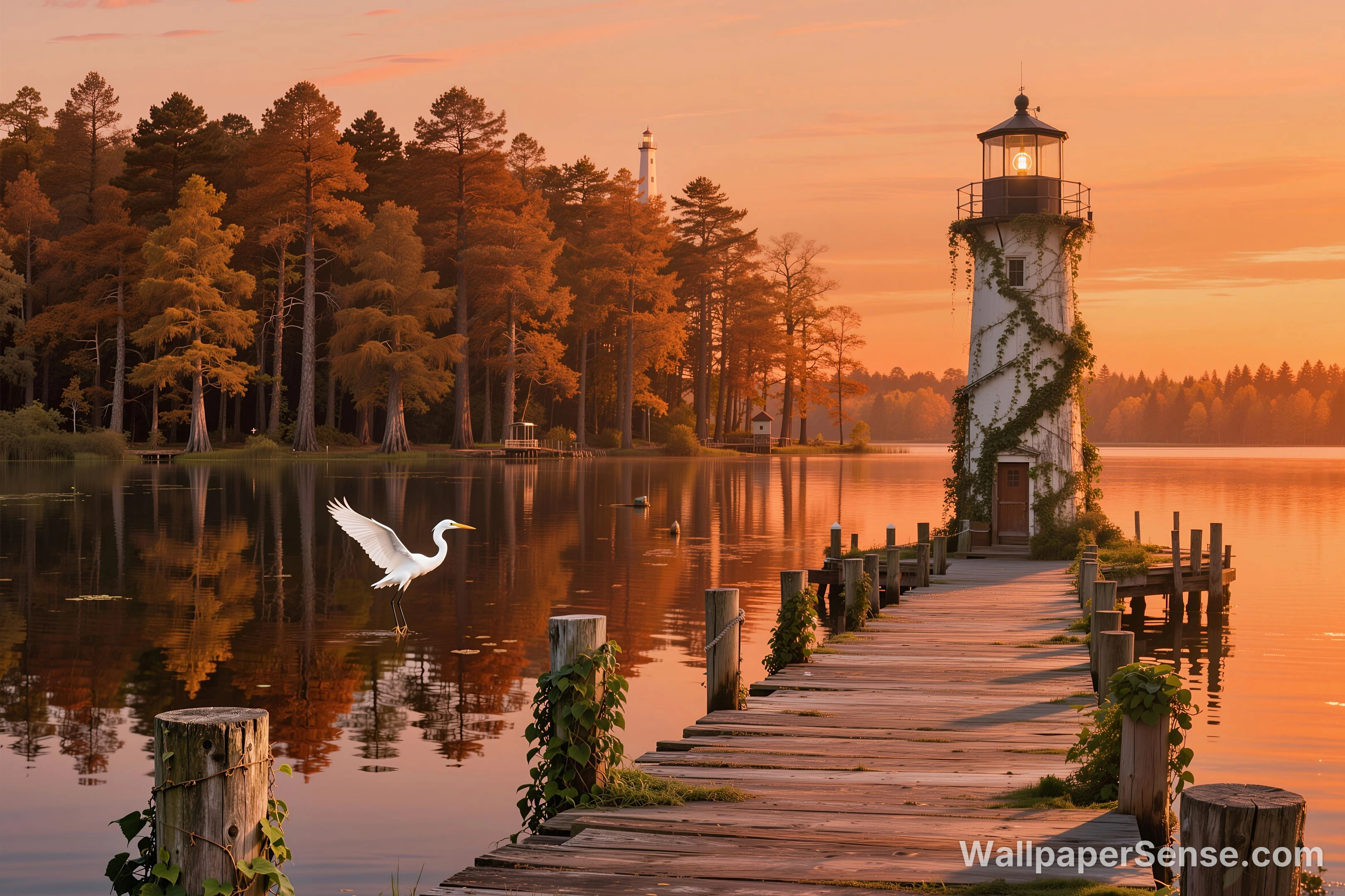 Søsidefyr og hejrer 8K ultra HD desktopbaggrund - Premium wallpaper in 8192x5461 resolution