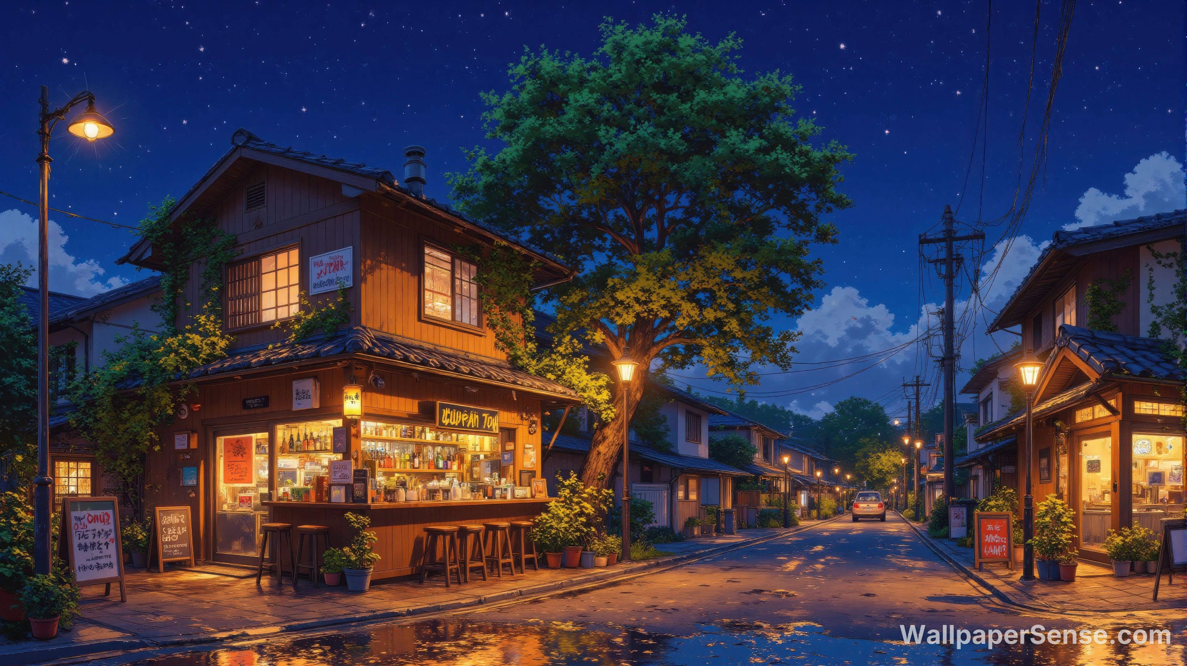 Japonská noci ulice 4K pozadí
