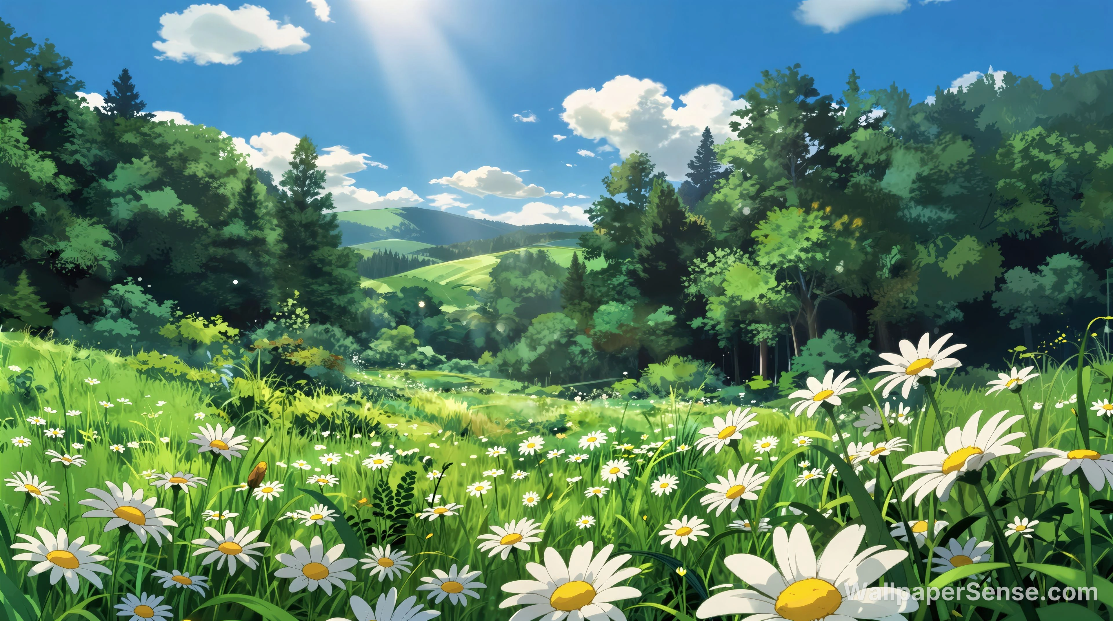 动漫春日草地 8K超高清桌面壁纸 - Premium wallpaper in 8000x4464 resolution