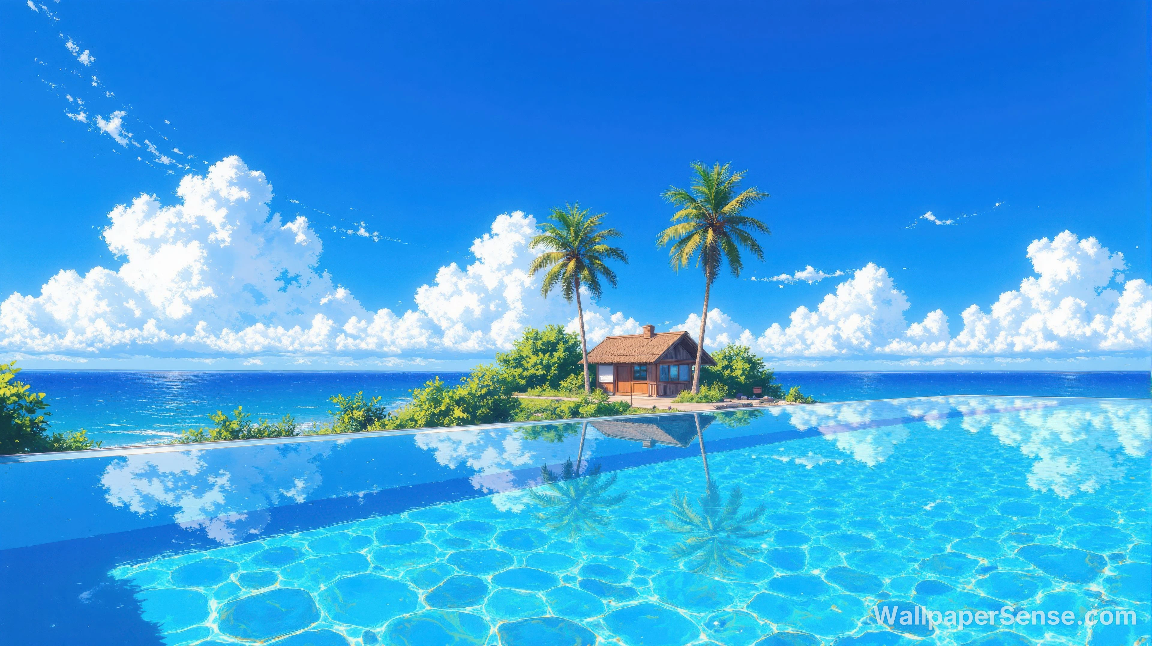 热带岛屿小屋 4K 桌面壁纸 - Premium wallpaper in 4560x2560 resolution