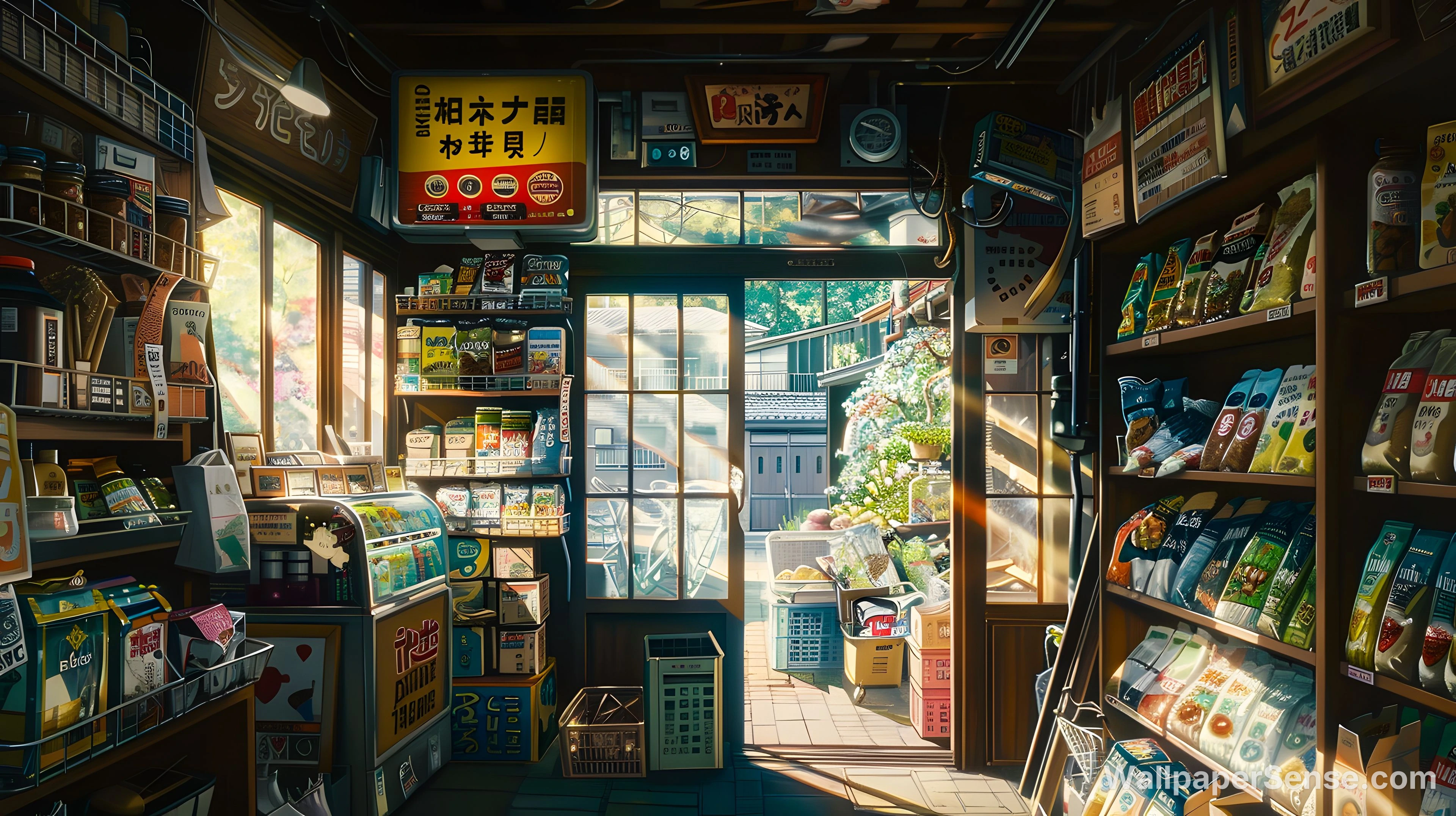 Japonský konbini 4K stolní pozadí