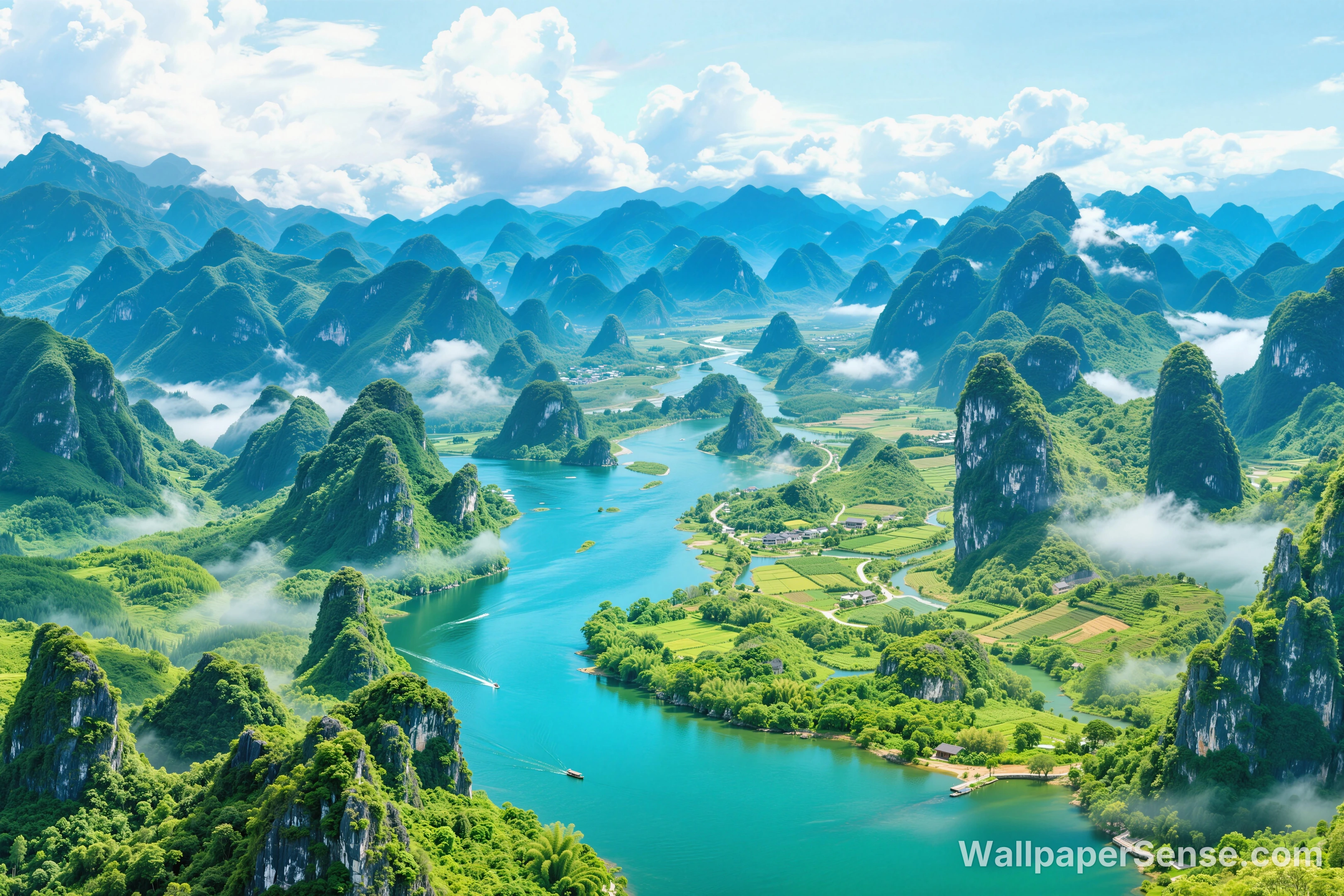 中國風山水峽谷 8K 超高清桌布 - Premium wallpaper in 6912x4608 resolution