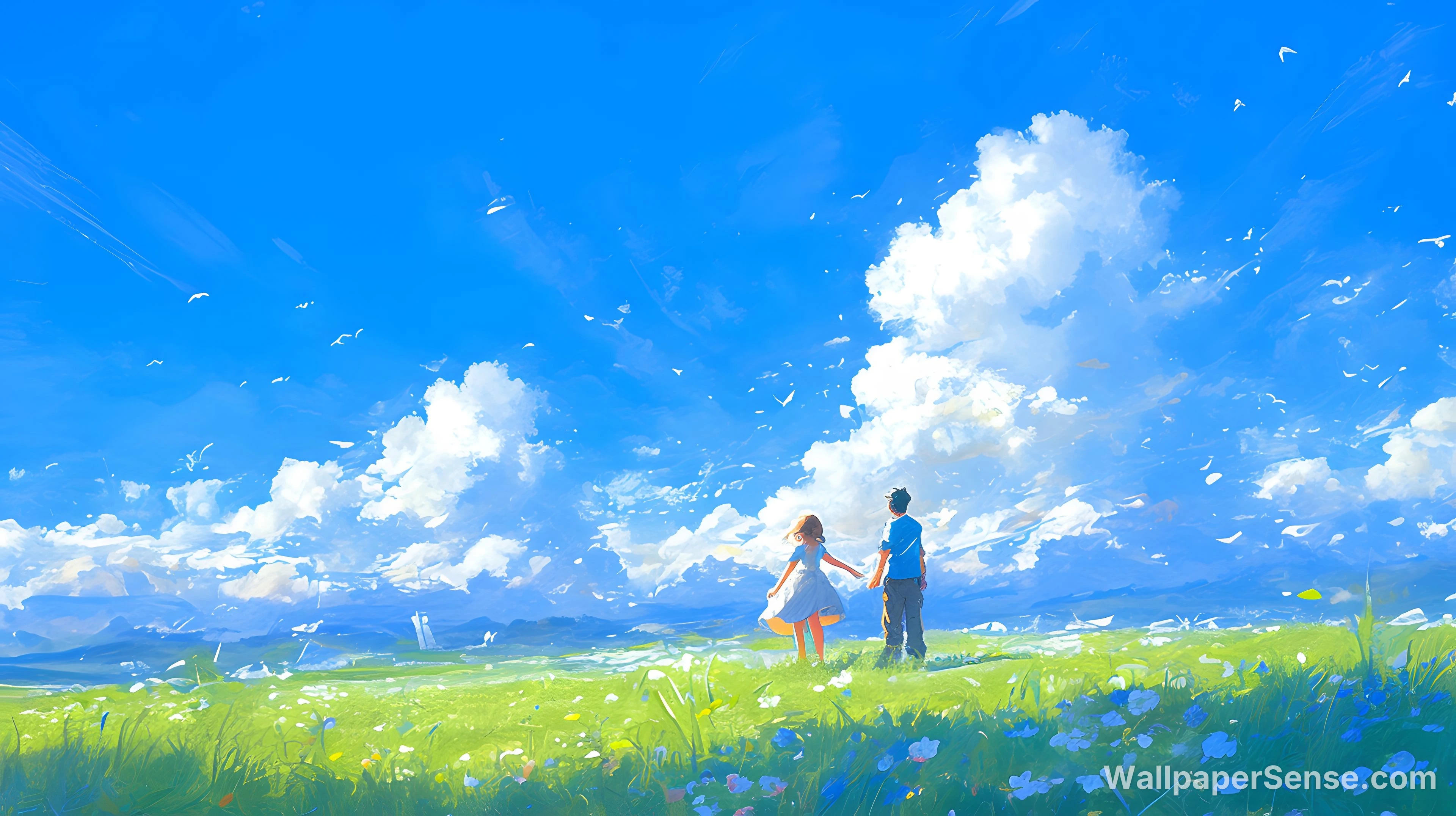 动漫春日田野 8K超高清桌面壁纸 - Premium wallpaper in 8000x4484 resolution