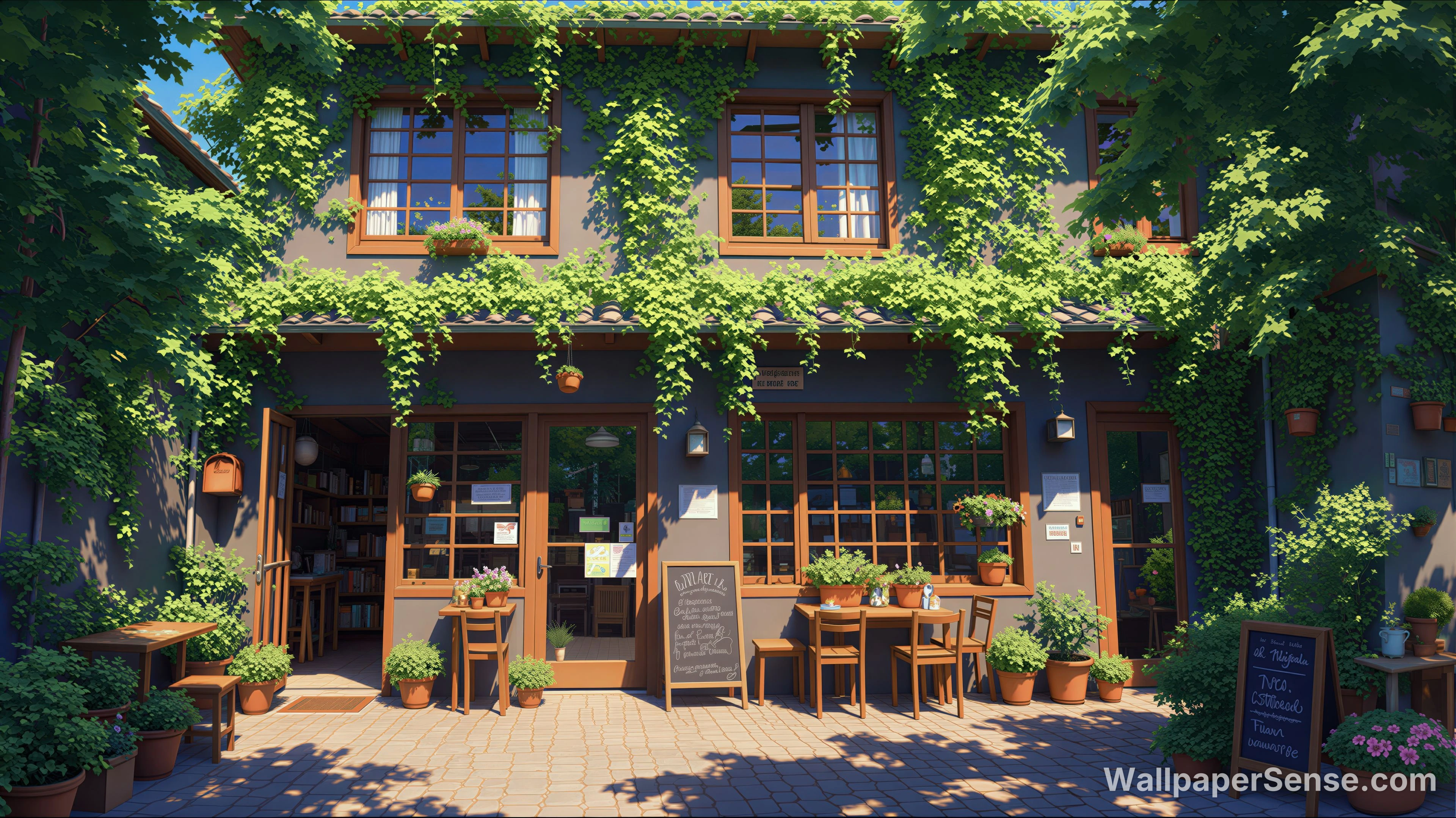 Café Japonês em Jardim 8K Ultra HD para Desktop - Premium wallpaper in 8000x4496 resolution