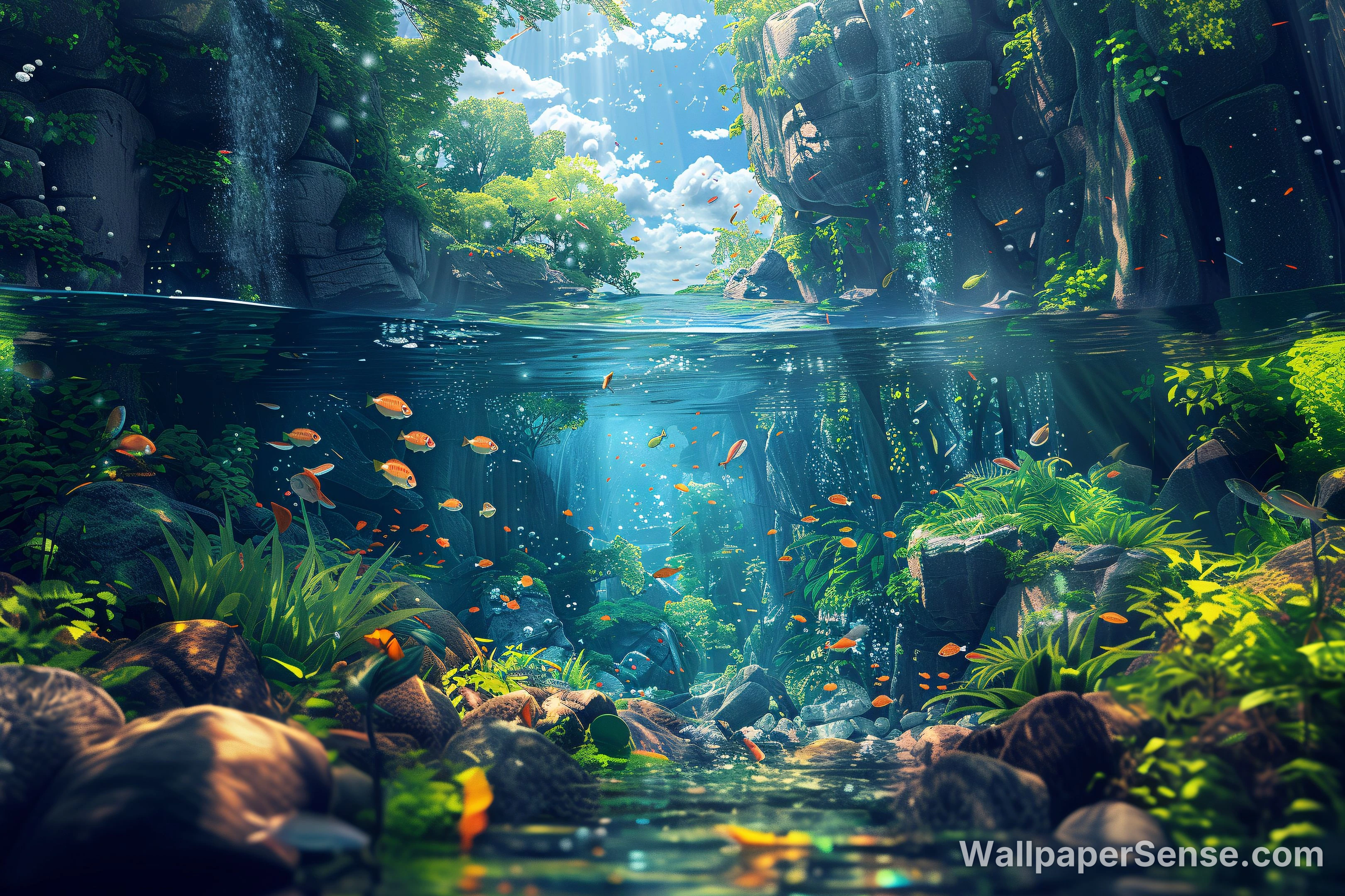 东方艺术水下花园 4K 桌面壁纸
