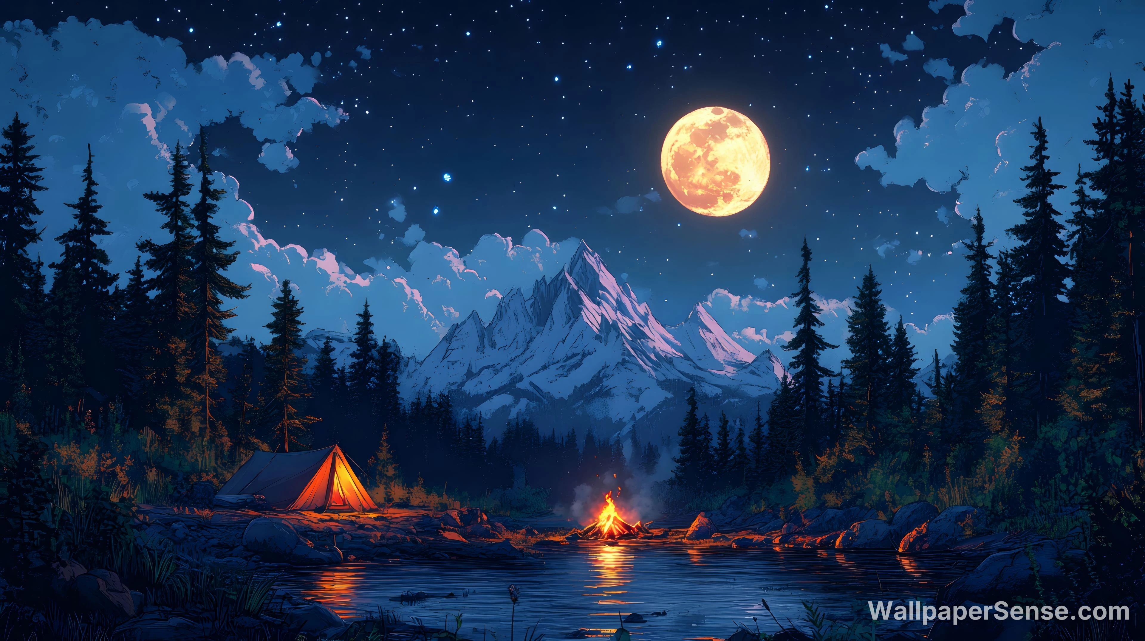Oriental Art Vuoristomiehen leiri 8K Ultra HD työpöytätaustakuva