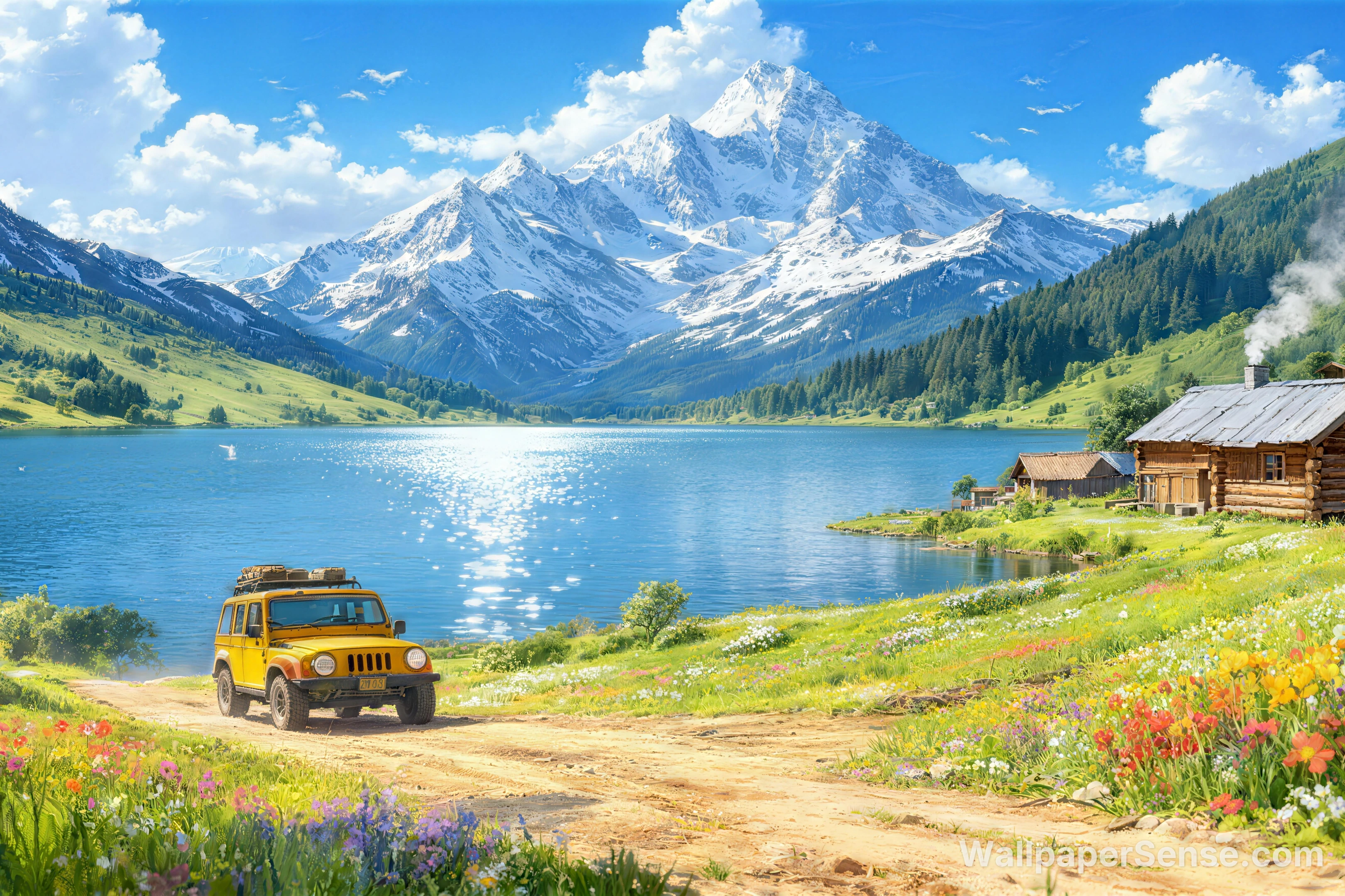 Alps-sjøutsikt 8K ultra-høyoppløselig bakgrunnsbilde - Premium wallpaper in 6912x4608 resolution