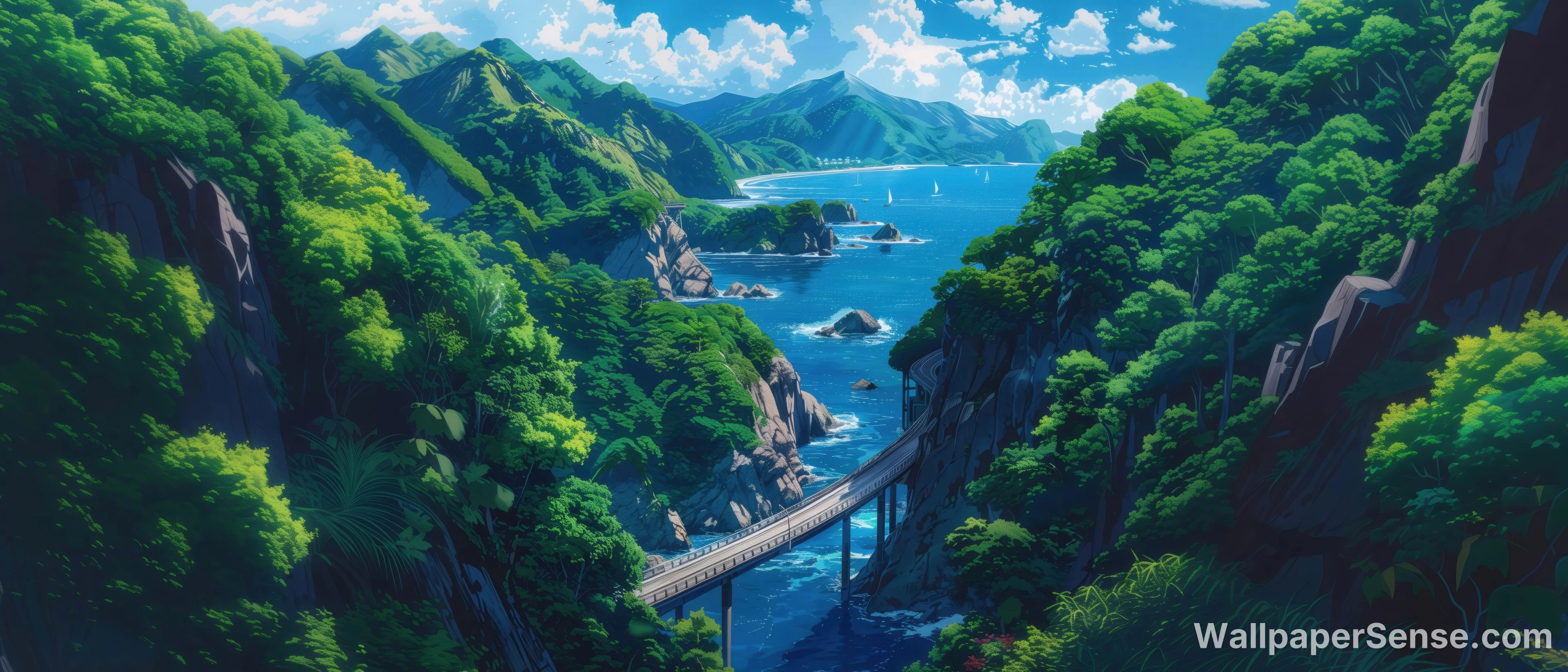 Japanese Coastal Scenery 4K 8K Ultra HD Wallpaper Collection - Japanese Coastal Valley 8K Ultra HD Desktop Wallpaper
