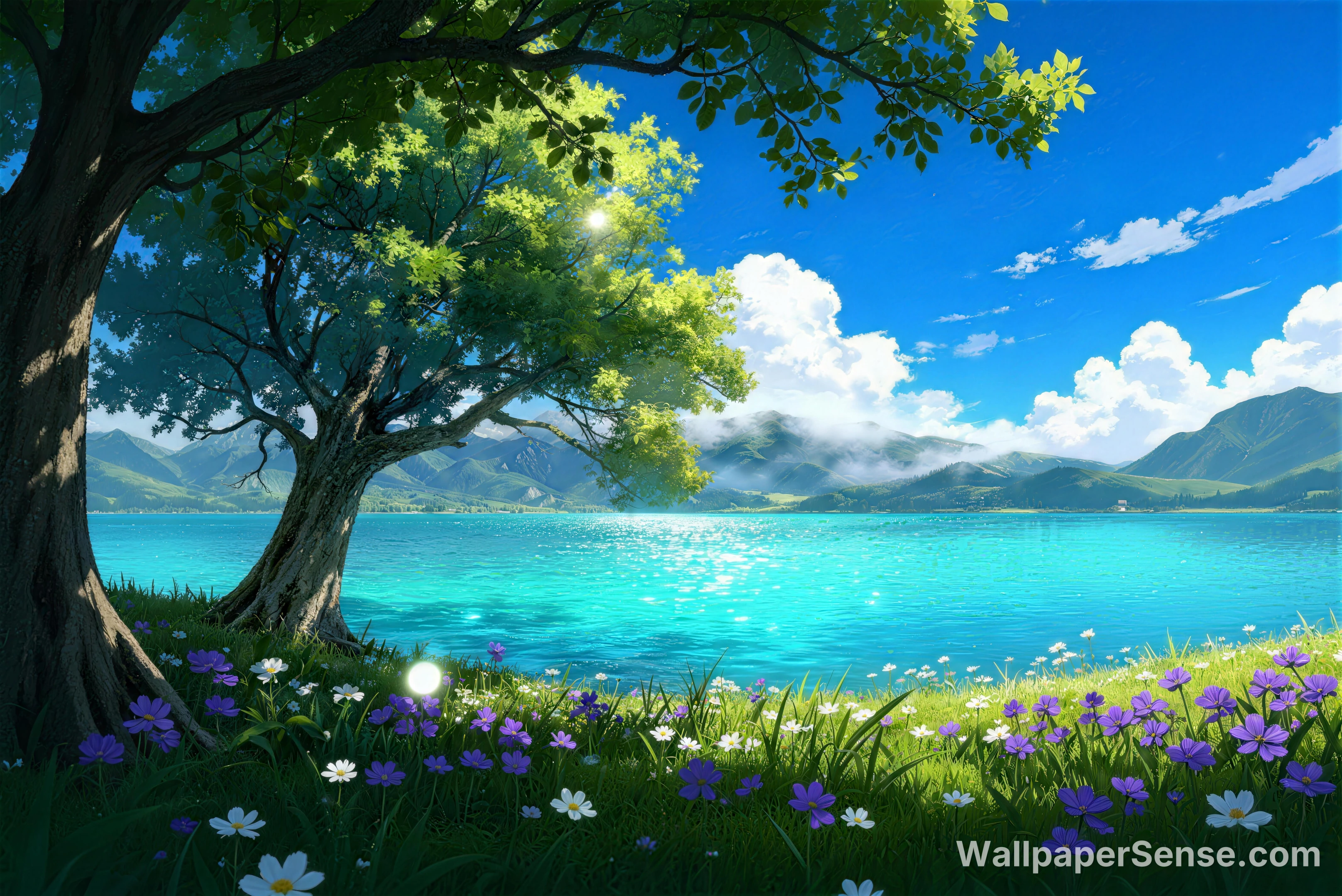 Japanese Anime Lakeside 8K Ultra HD Desktop Wallpaper