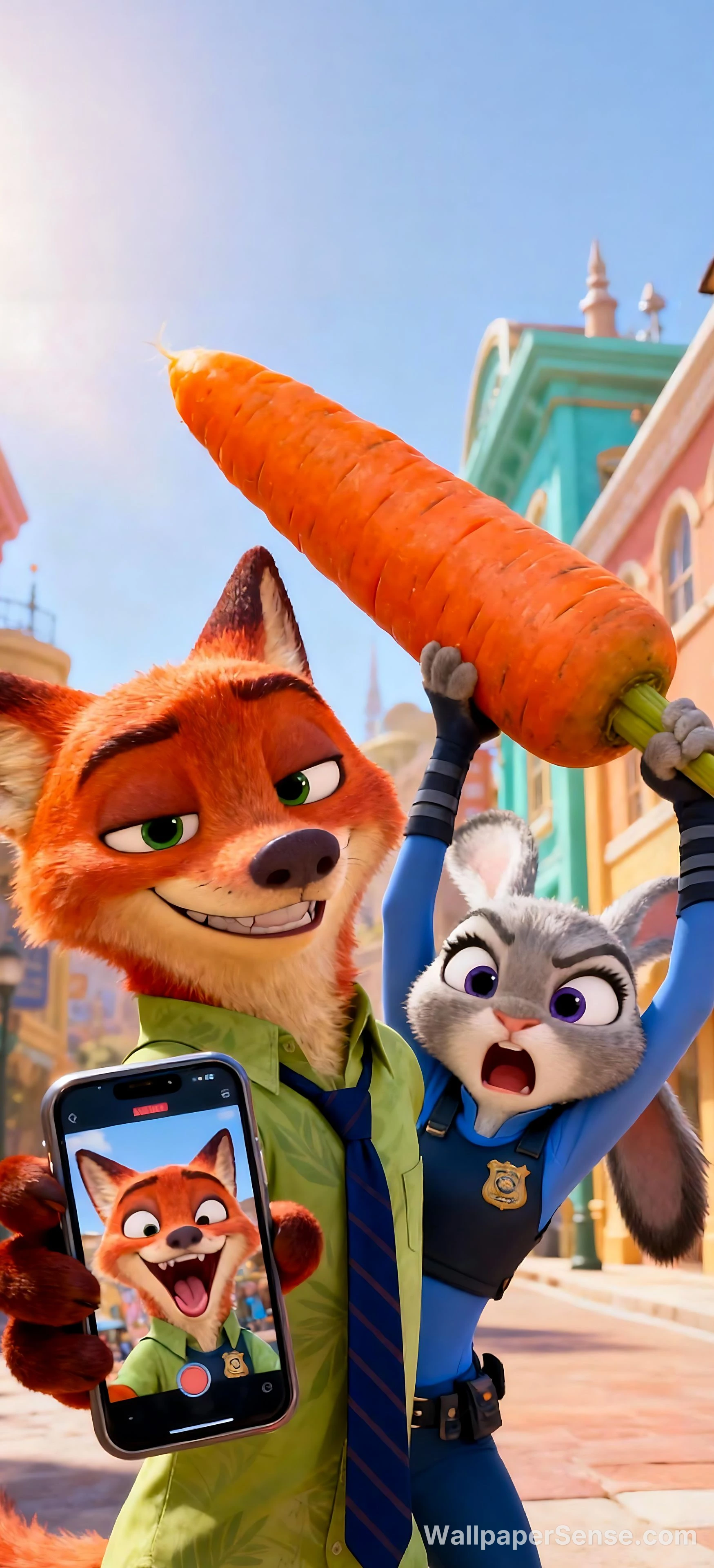 Zootopia Fuchs und Kaninchen 8K Ultra HD Handy-Tapete