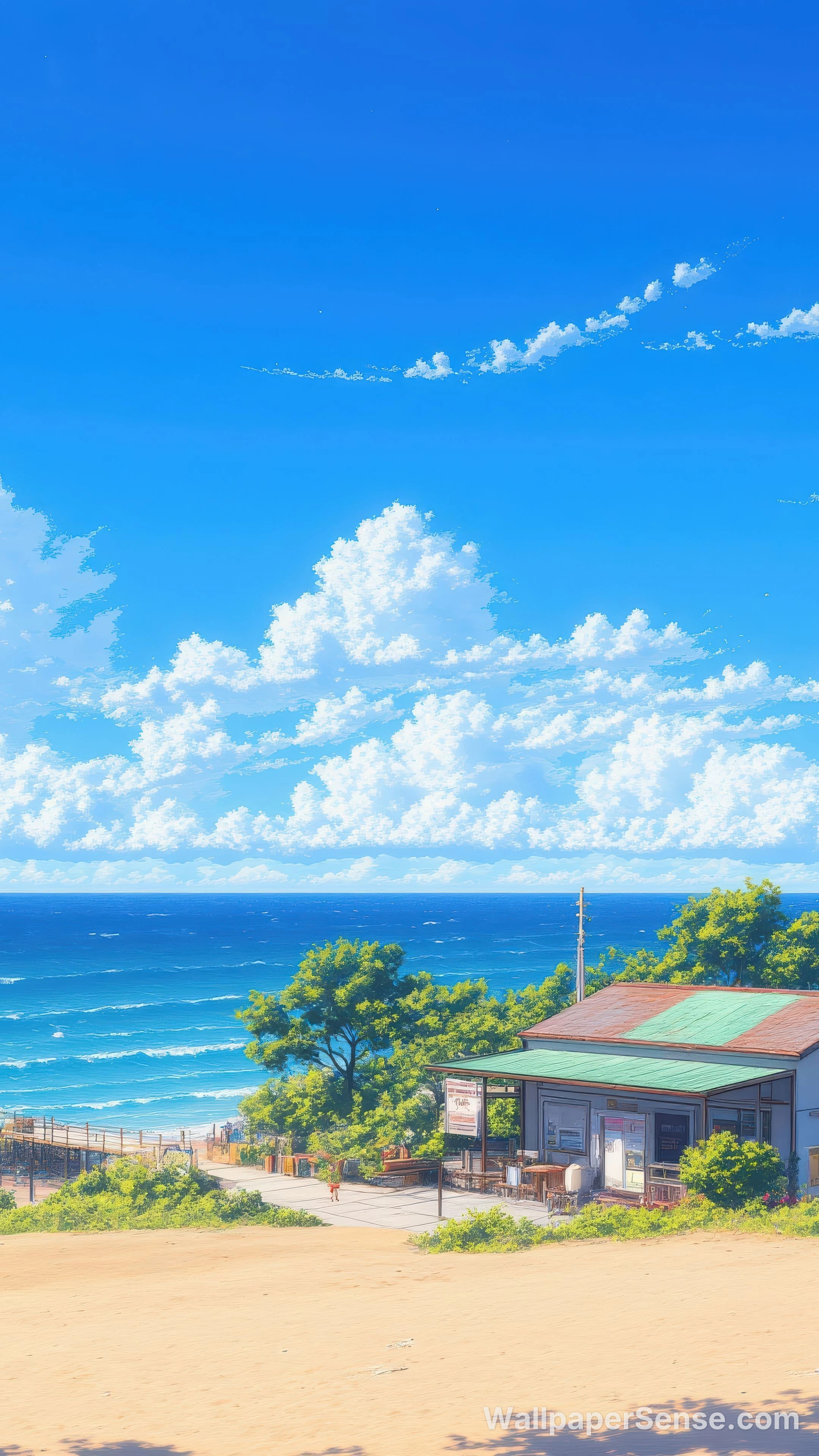 Fondo de pantalla 8K Ultra HD de casa de playa animada - Premium wallpaper in 2874x5108 resolution