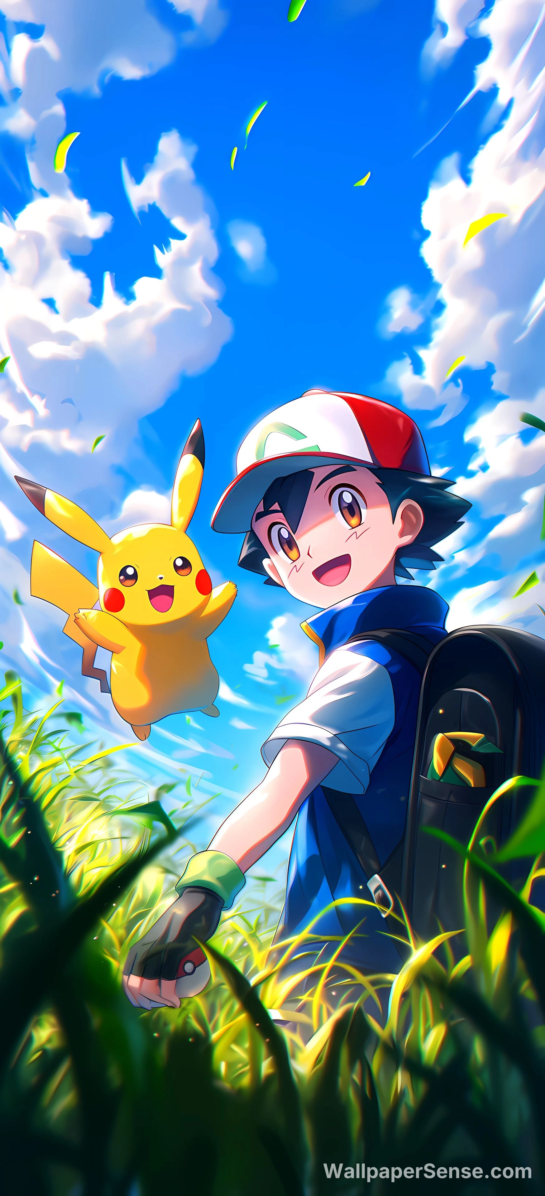 Pokémon Pikachu og Træner 4K 8K Ultra HD Baggrundsvægge - Anime Pikachu og træner 8K Ultra HD mobilhintergrund