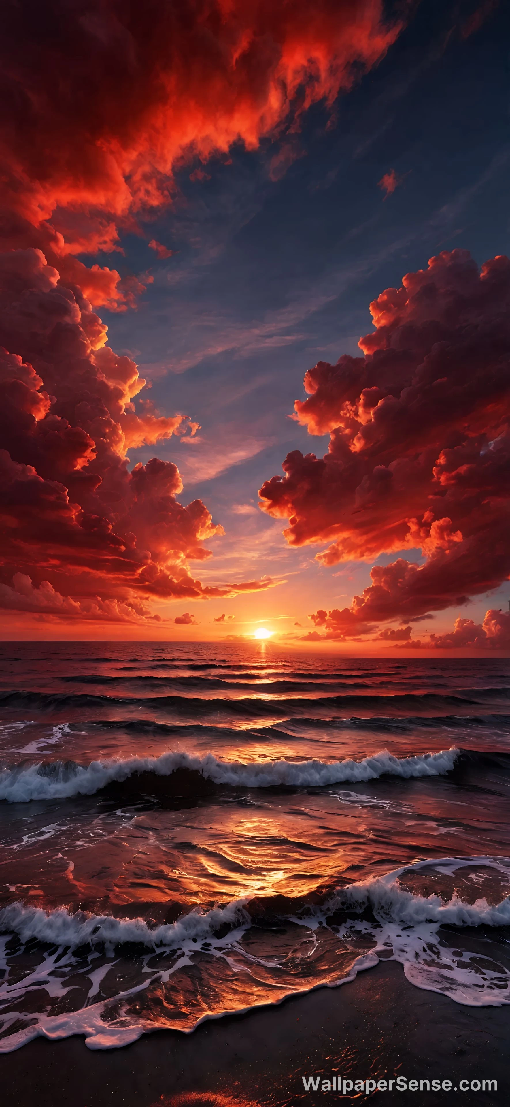 Sonnenuntergang Himmel Ozean Küstenlandschaft 8K Ultra HD Handyhintergrund-Paket - Realistischer Ozean-Sonnenuntergang 8K Ultra HD Handy-Hintergrund