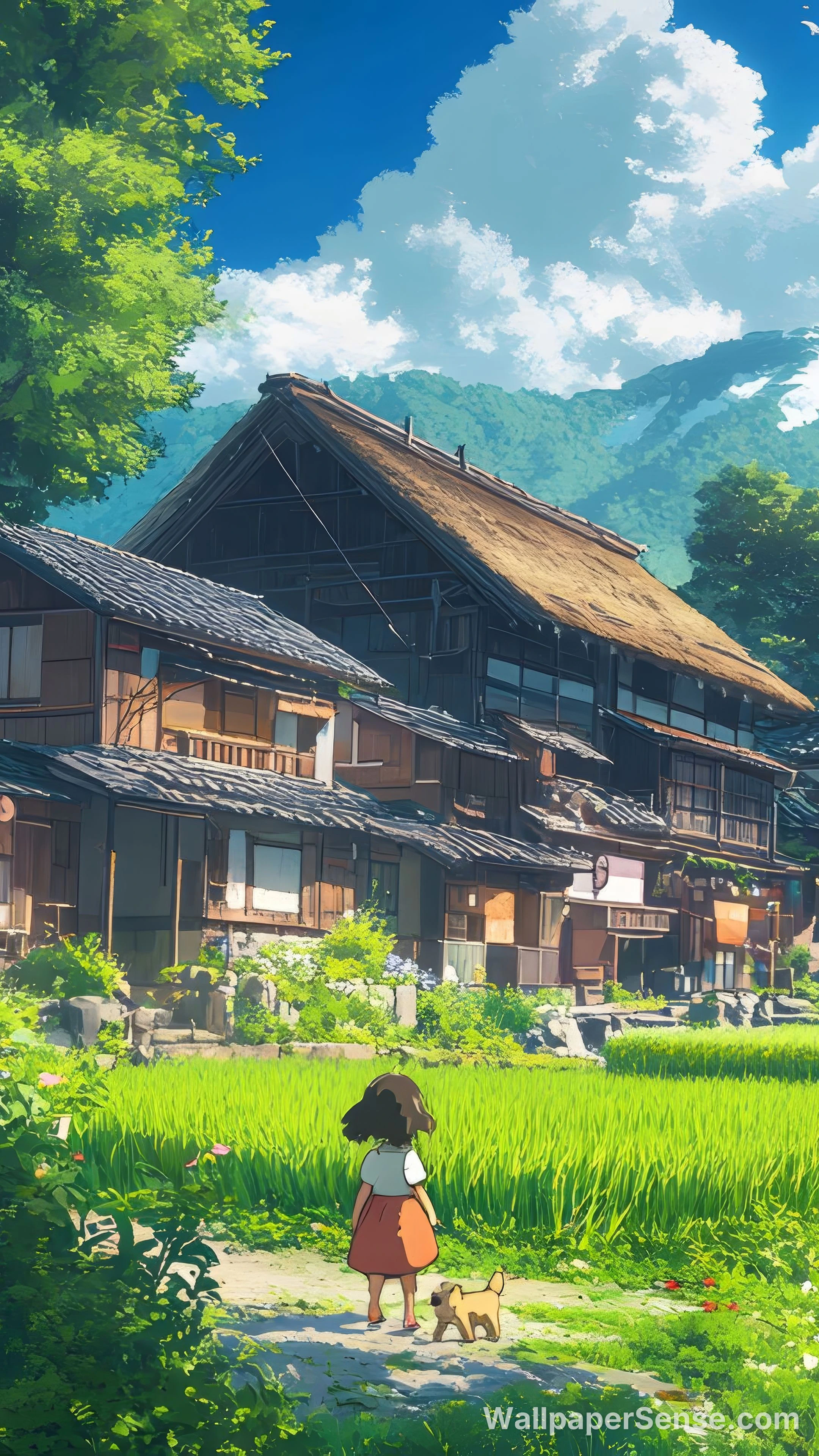 Japonský venkovský motiv 8K pozadí pro plochu