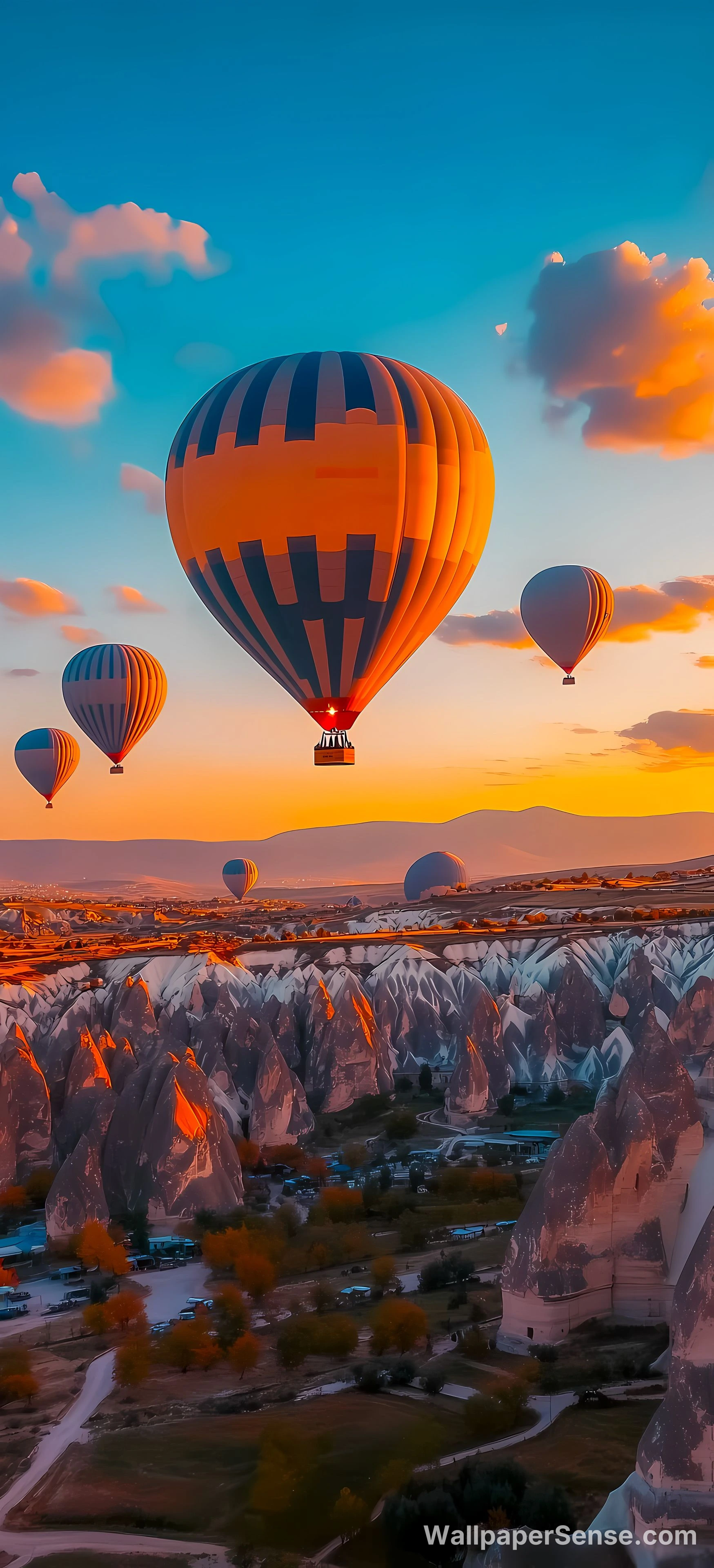 Cappadocia vzducholodní balóny 8K Ultra HD mobilní pozadí