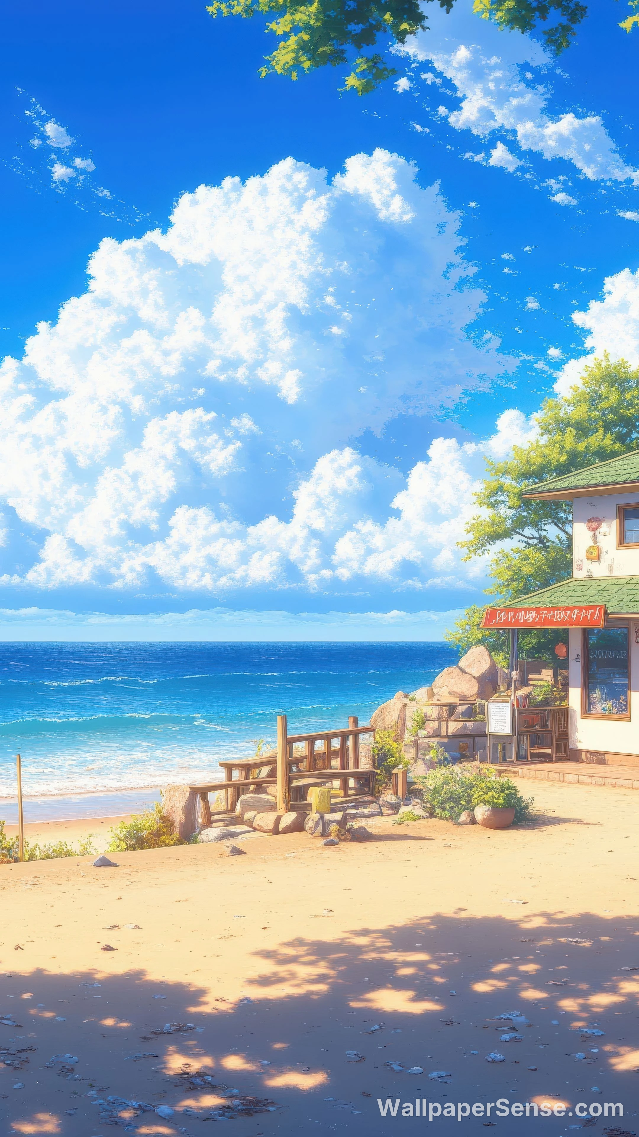 日式海岸沙滩 8K 超高清手机壁纸 - Premium wallpaper in 2876x5114 resolution