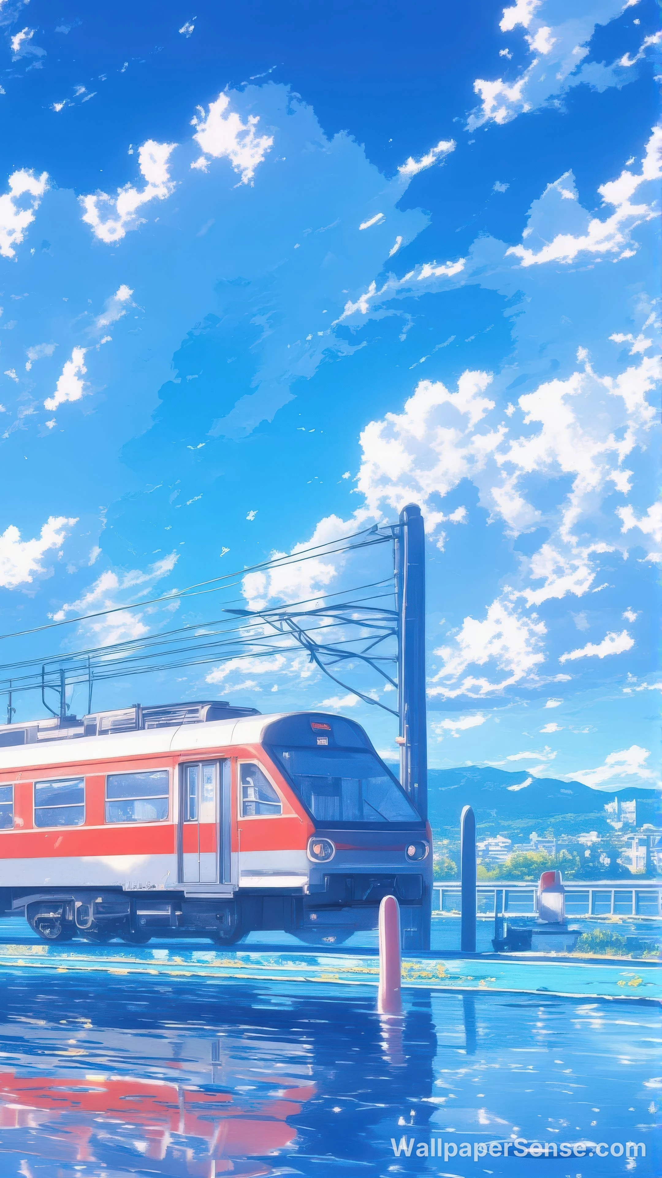 Kereta Animasi di Sisi Air 8K Ultra HD Wallpaper Telefon - Premium wallpaper in 2880x5120 resolution