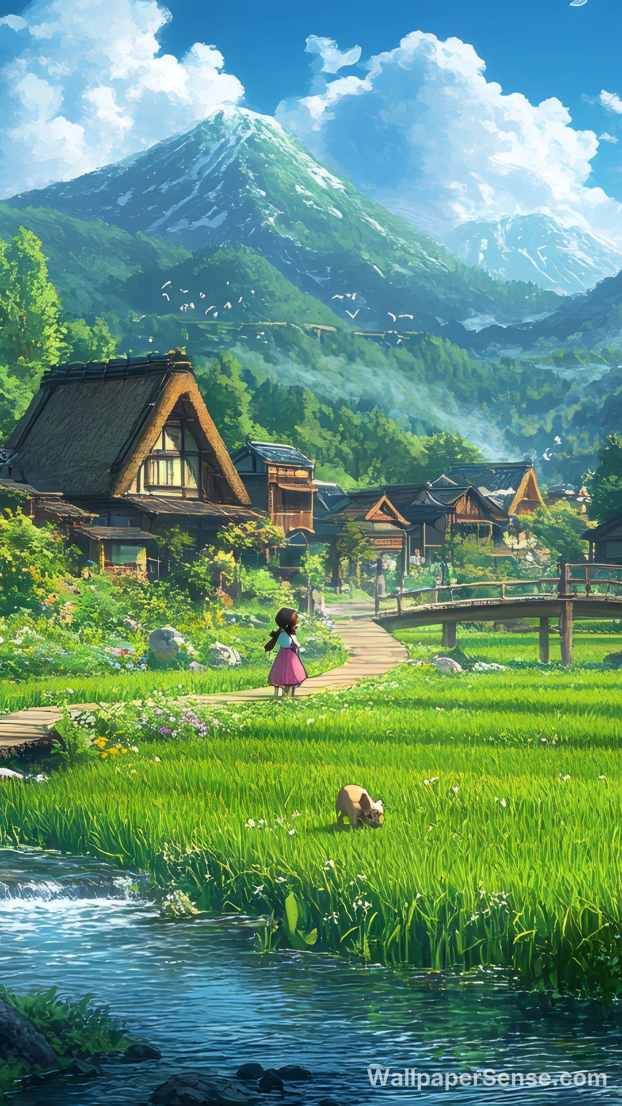 Japonská venkovská krajina 8K Ultra HD tapeta