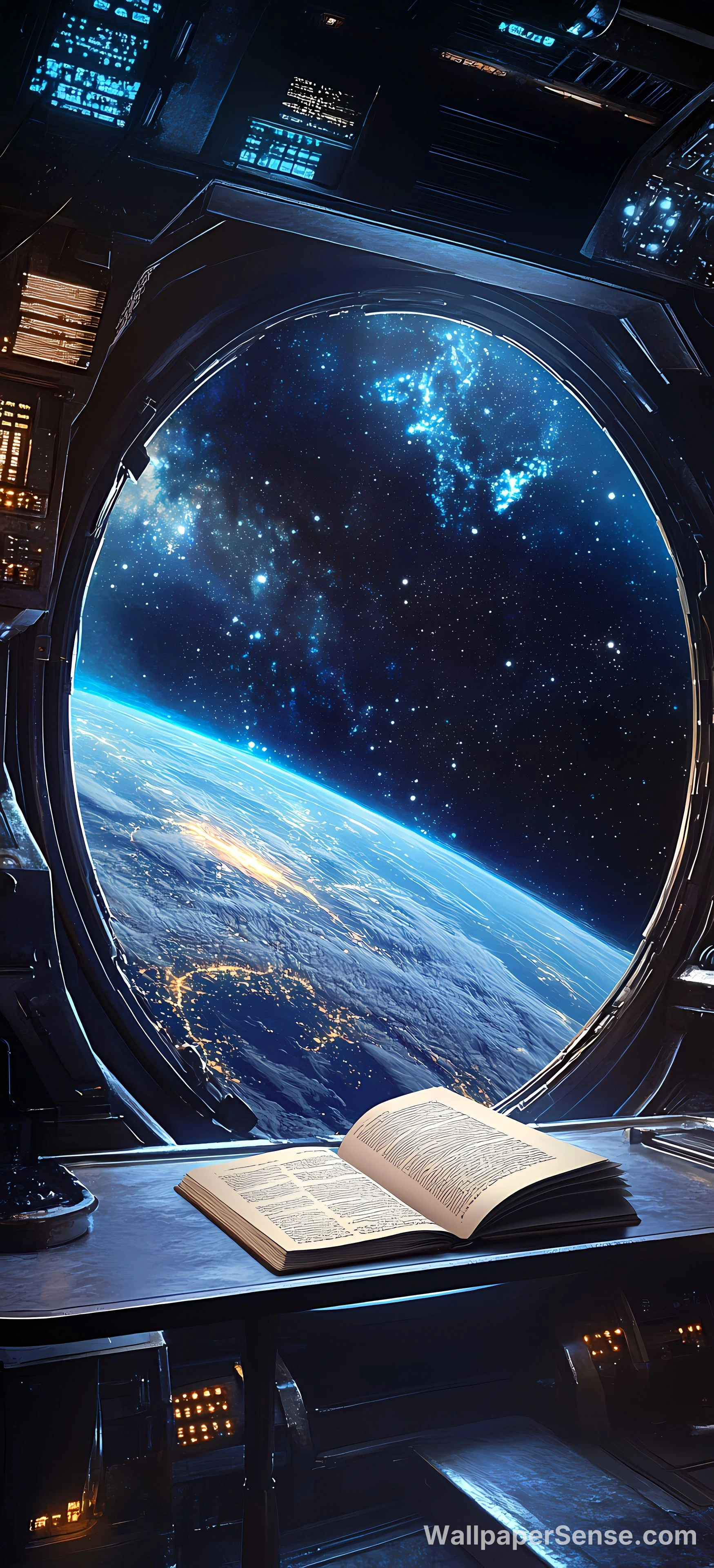 科幻太空站窗外8K超高清手机壁纸