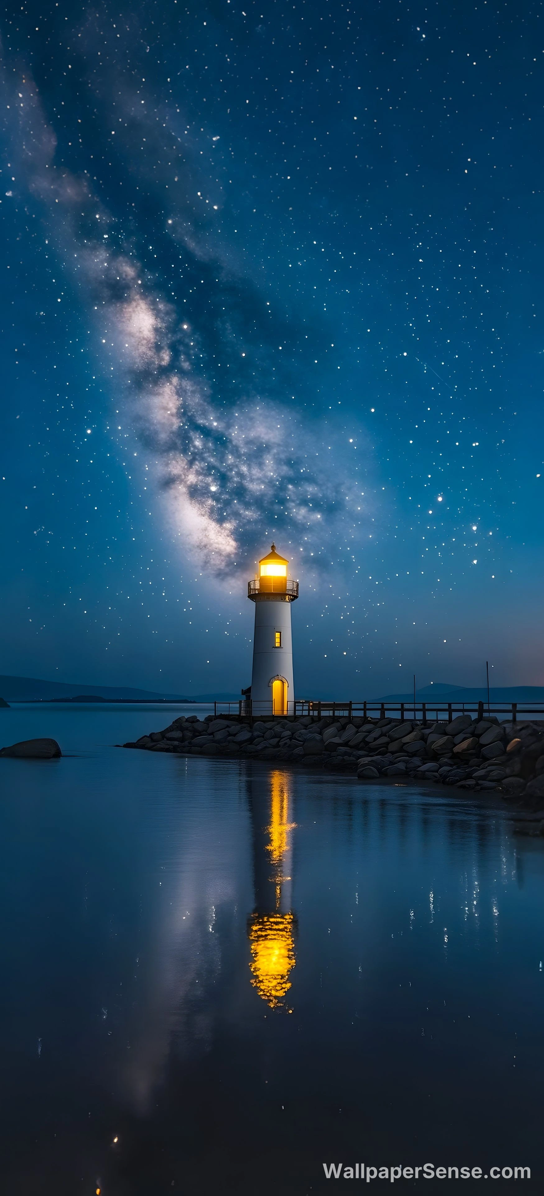 Kystlyktstjerneklart natt 8K Ultra HD mobilbakgrunnsbilde - Free wallpaper in 2944x6464 resolution
