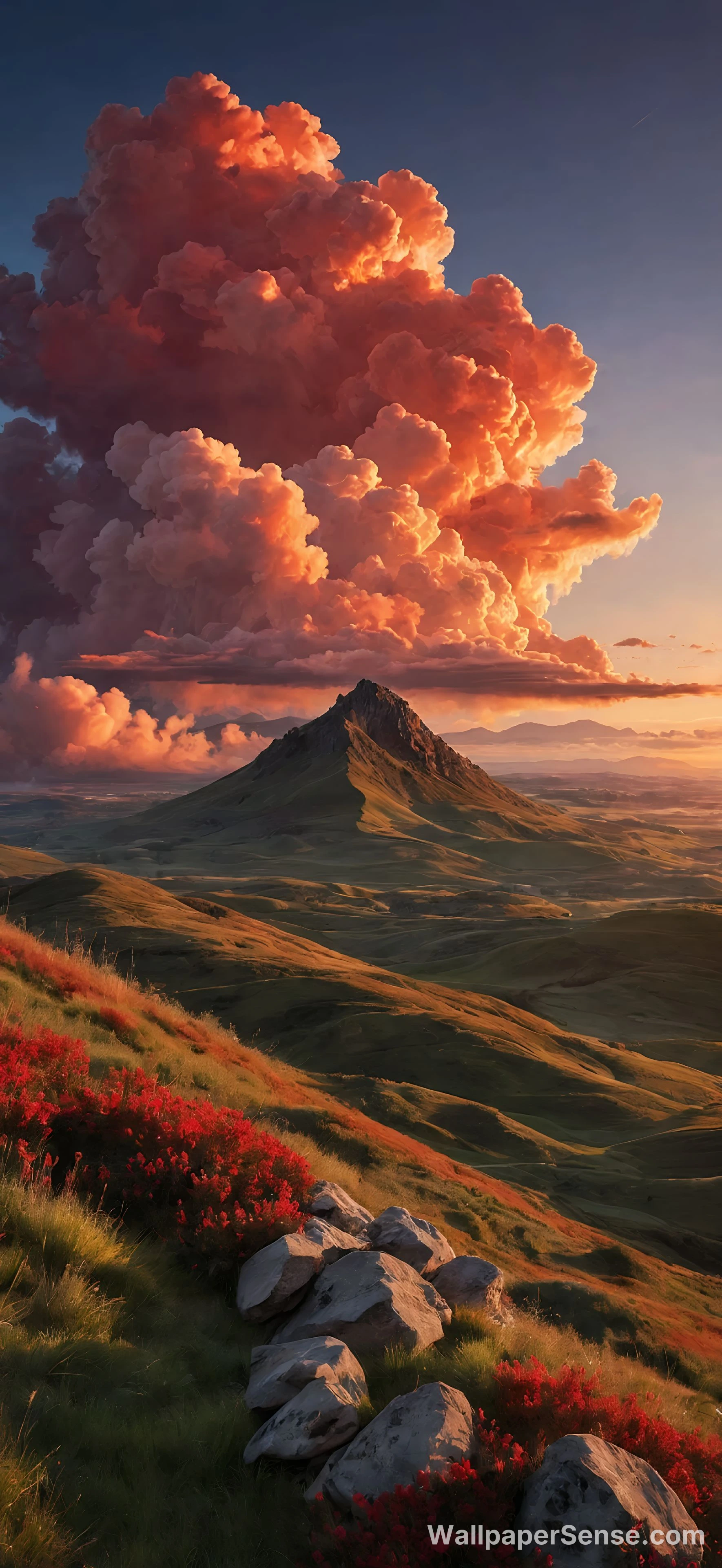Oriental Art Berglandschaft 8K Ultra HD Handyhintergrund