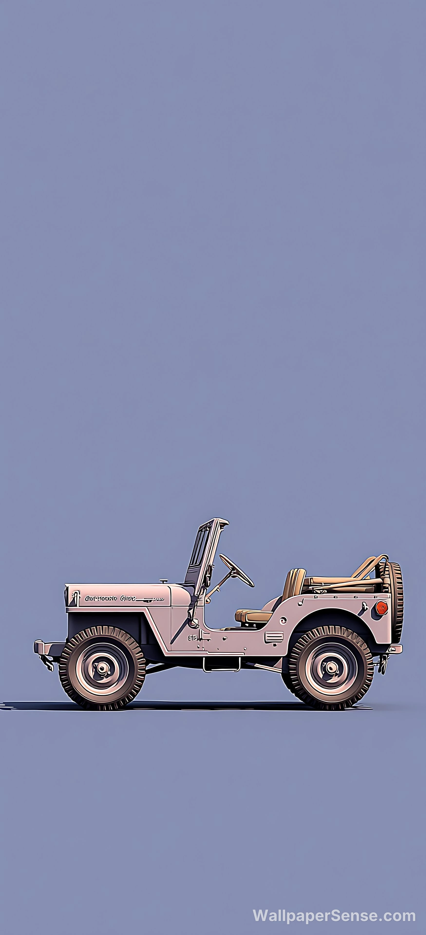 Minimalistní vintage Jeep 8K Ultra HD mobilní pozadí