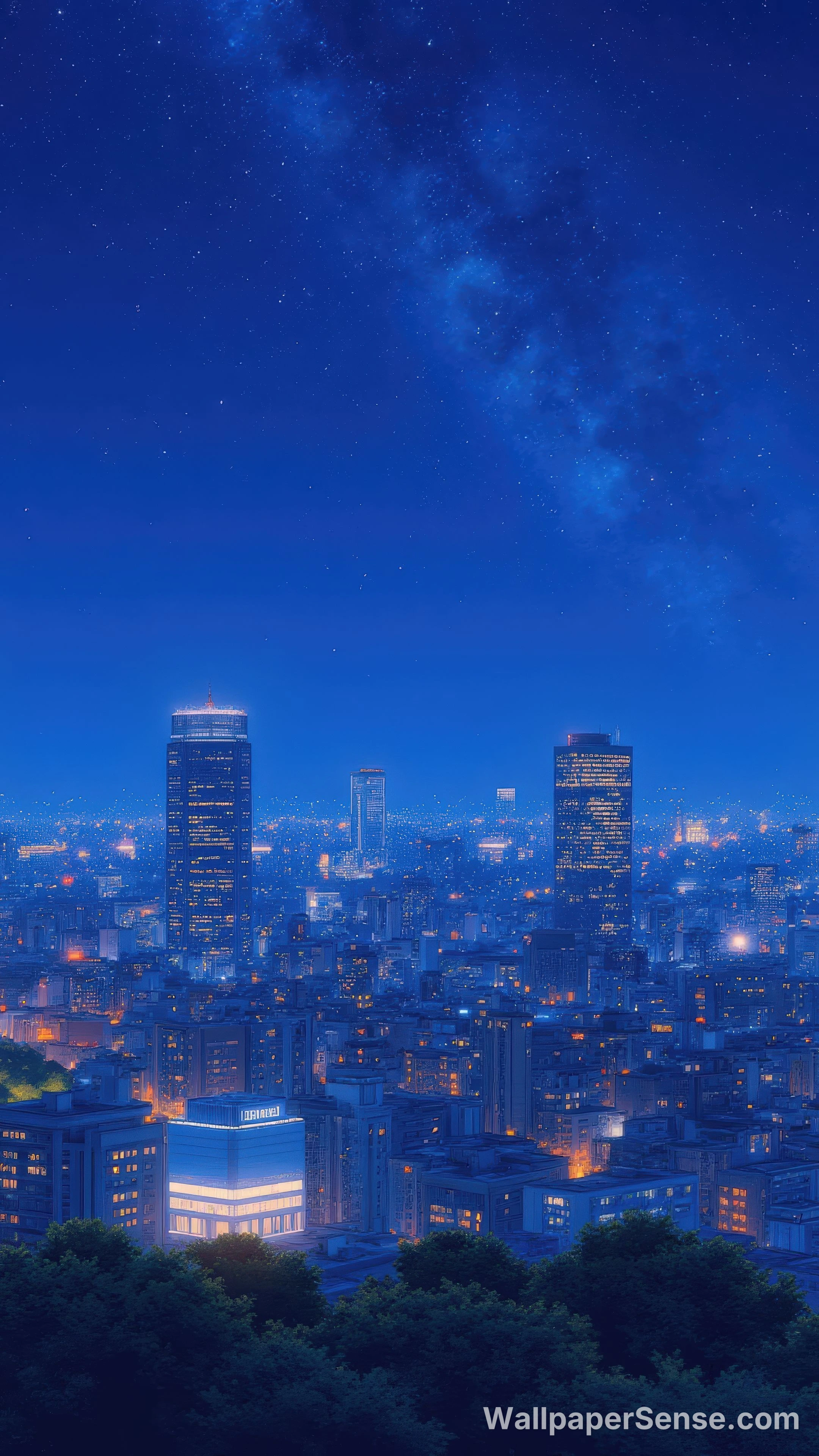 动漫城市夜景星空 8K超高清手机壁纸 - Premium wallpaper in 2880x5120 resolution