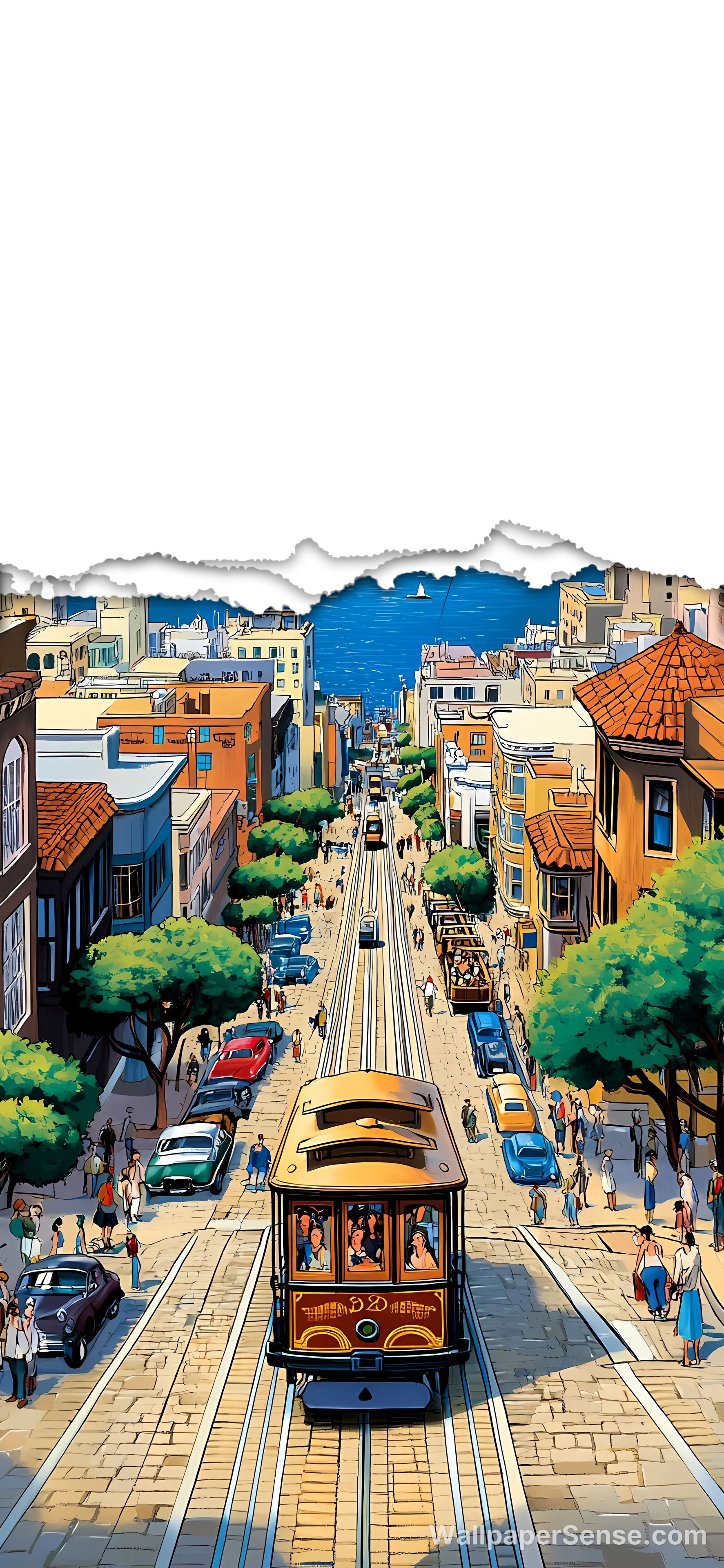 San Francisco Cable Car 8K Ultra HD Telefoonachtergrond