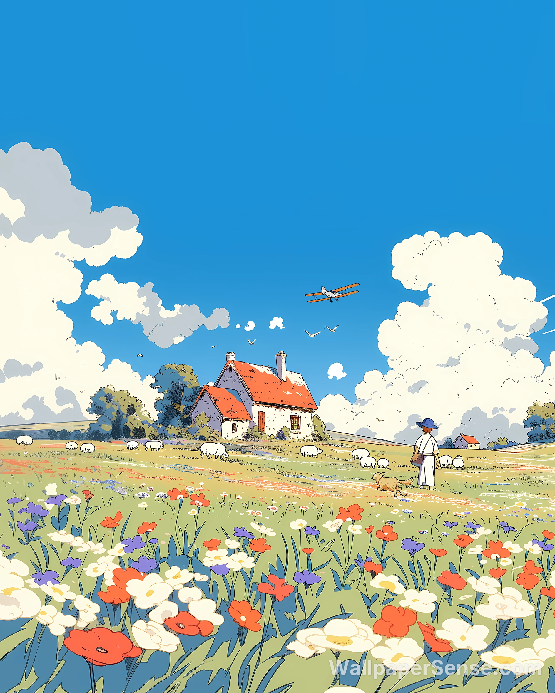Japanese Style Cottage Garden 4K Phone Wallpaper
