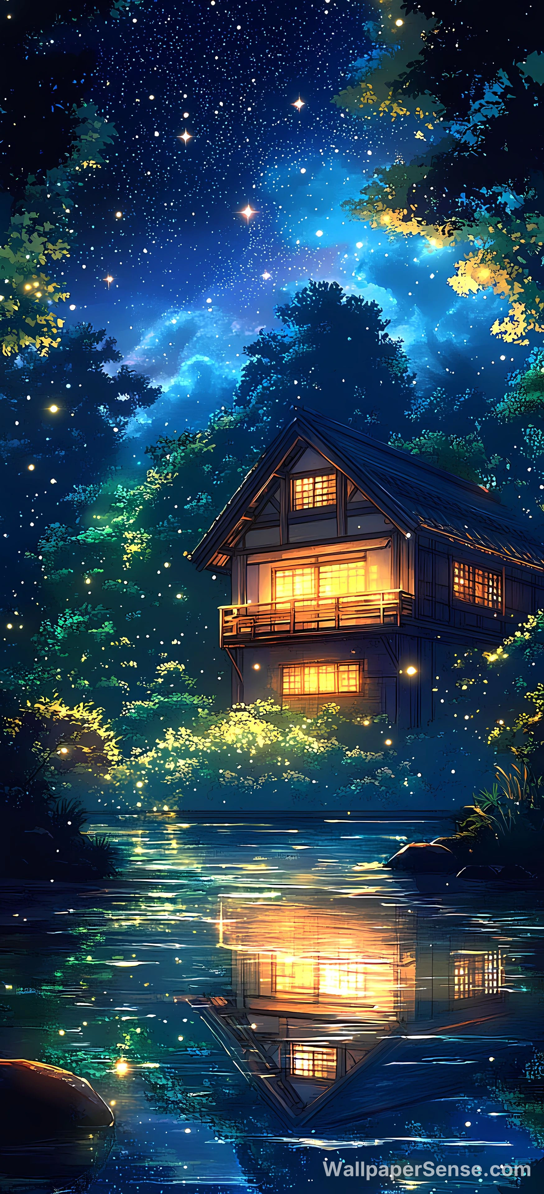 日式星空小屋 8K超高清手机壁纸