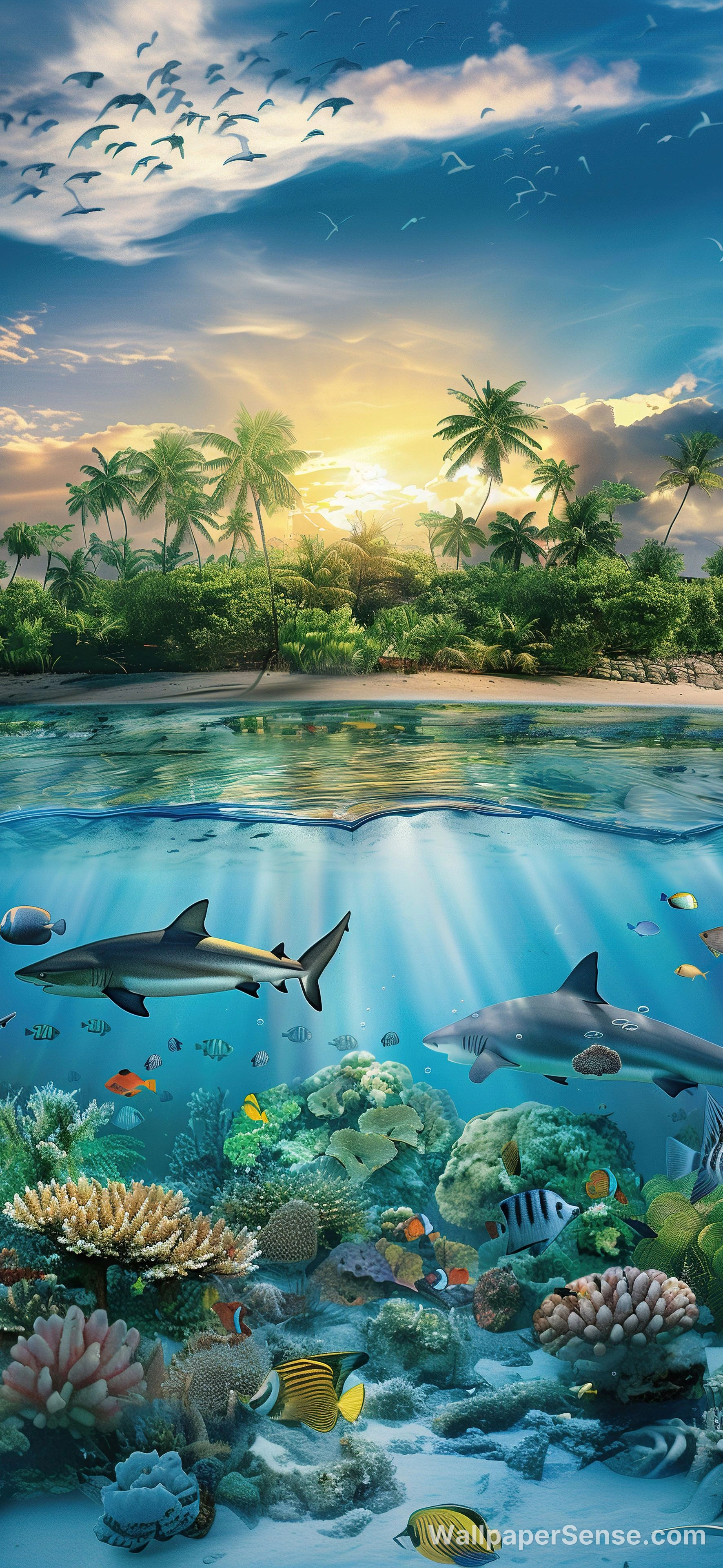 Tropikalny raj oceaniczny 8K Ultra HD dla telefonu