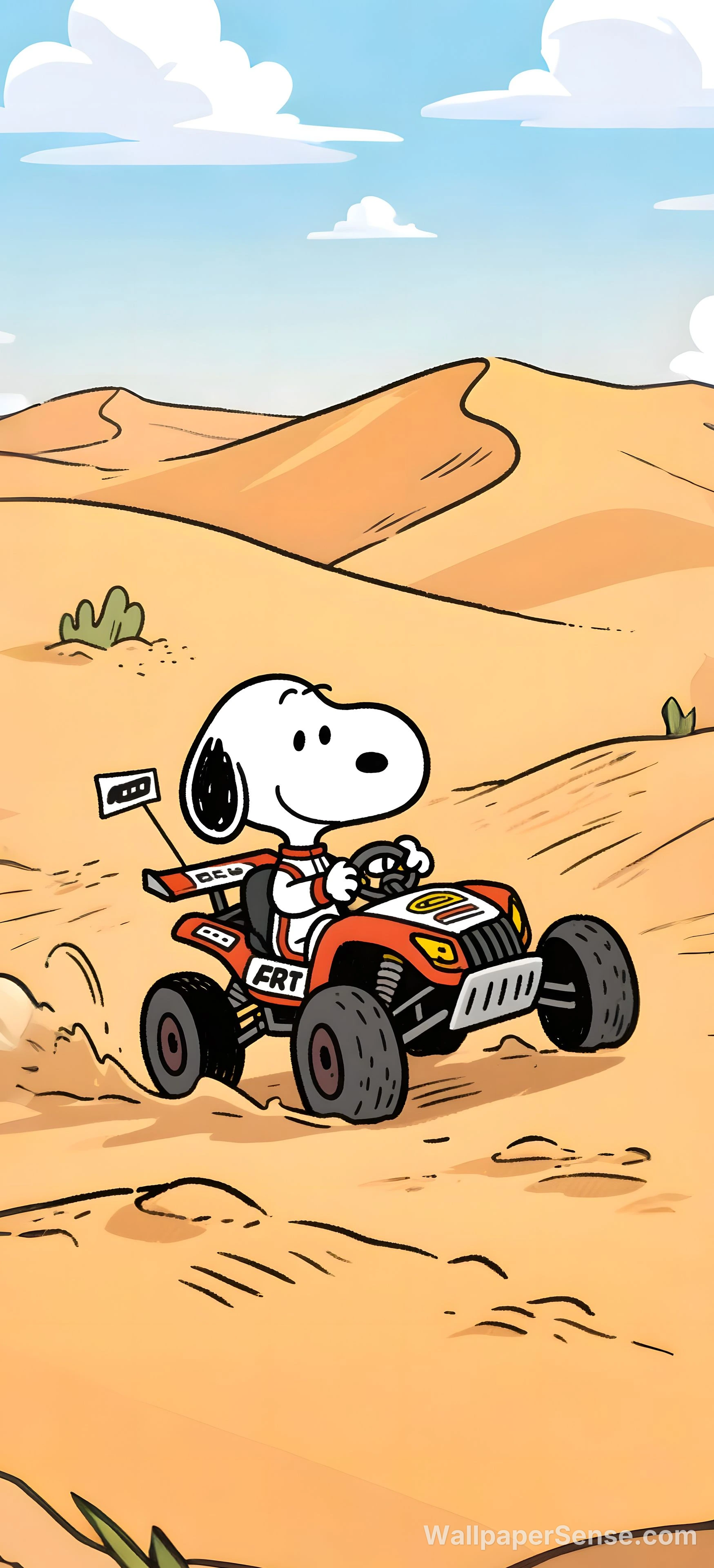 Snoopyho pouť do pouště 4K balíček pozadí - Kreslený pohádkový výlet do pouště 8K ultra HD mobilní pozadí