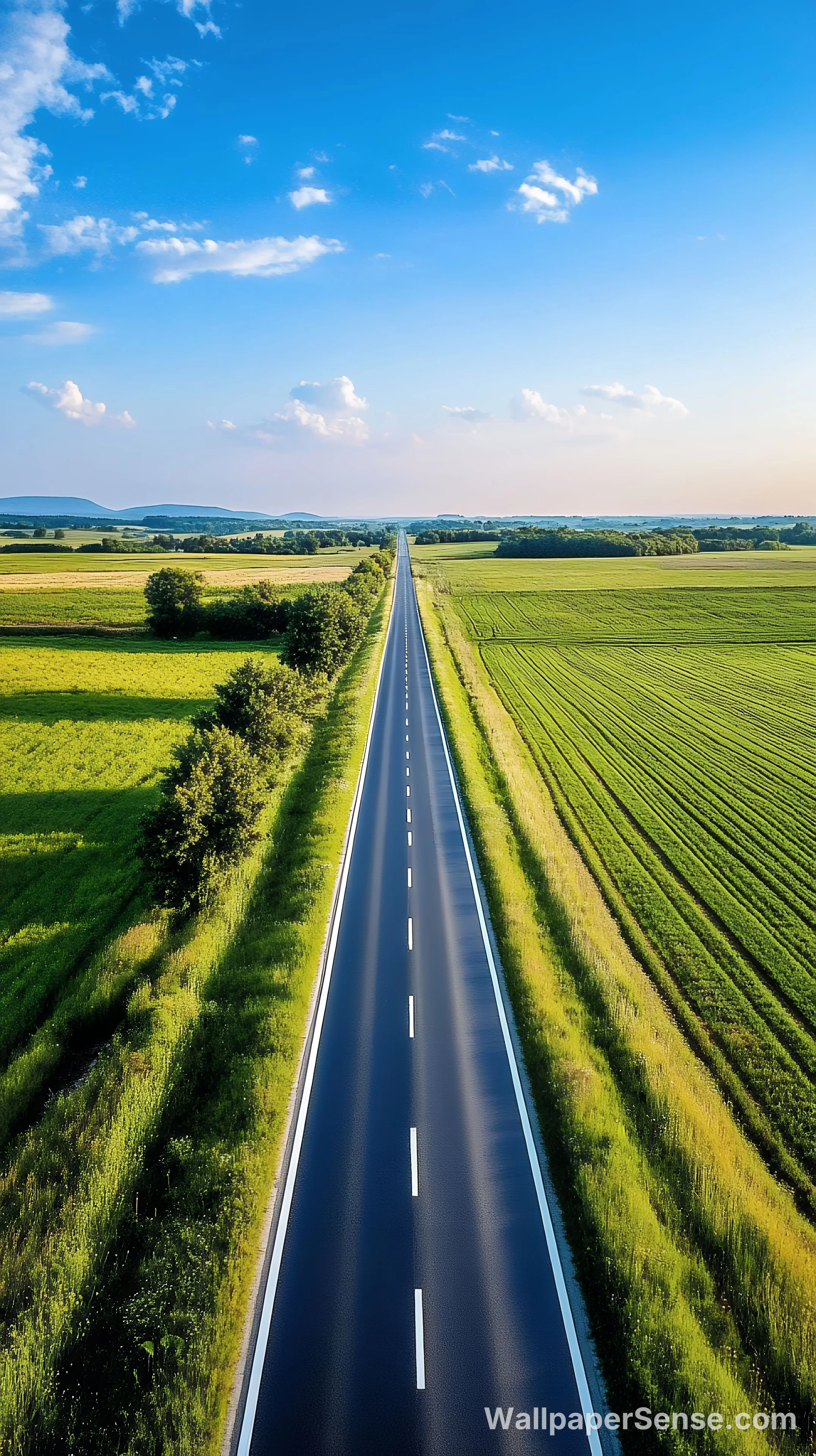 Roadscapes 8K Ultra HD Telefonní Příloha - Minimalistní venkovská silnice 8K Ultra HD mobilní pozadí