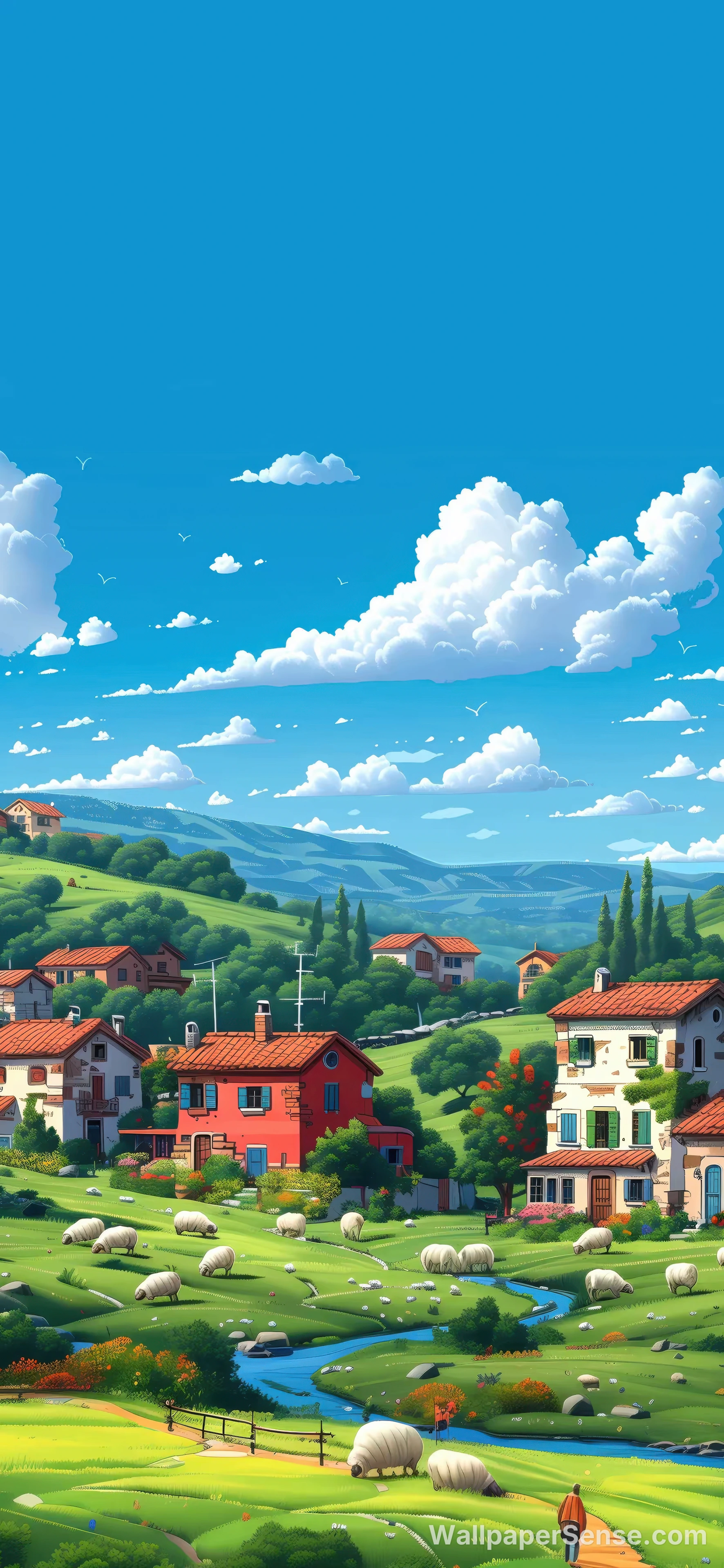 Italian Countryside Village 8K Ultra HD Phone Wallpaper