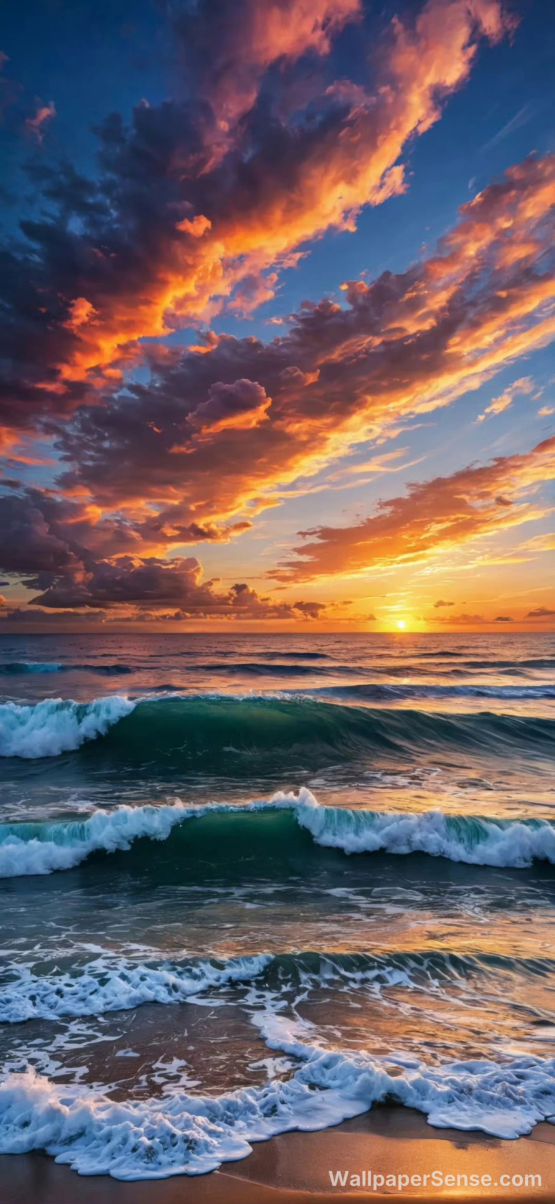 热带海洋日落 8K 超高清手机壁纸 - Premium wallpaper in 3689x8000 resolution